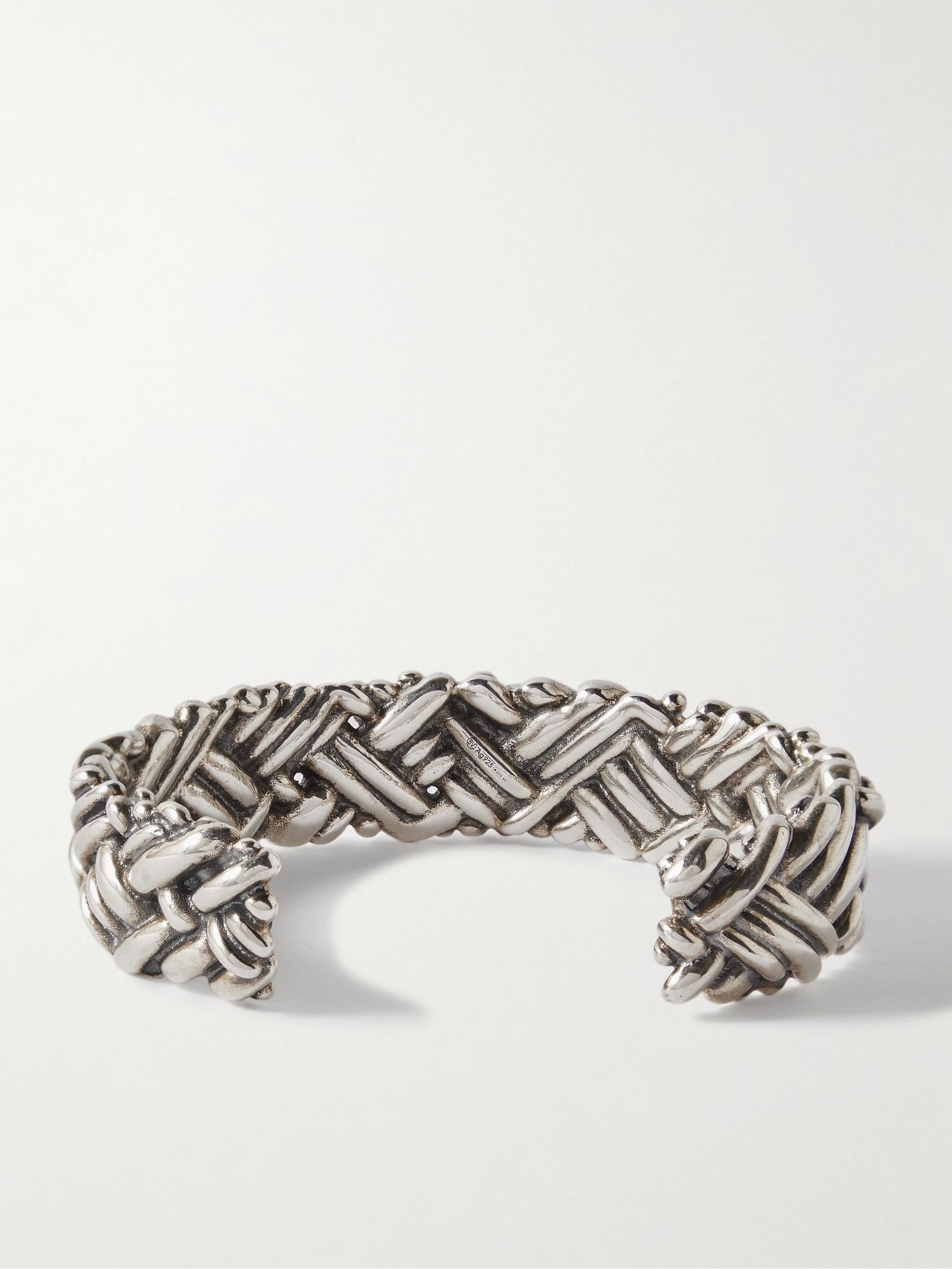 Engraved Sterling Silver Cuff Silver - 3