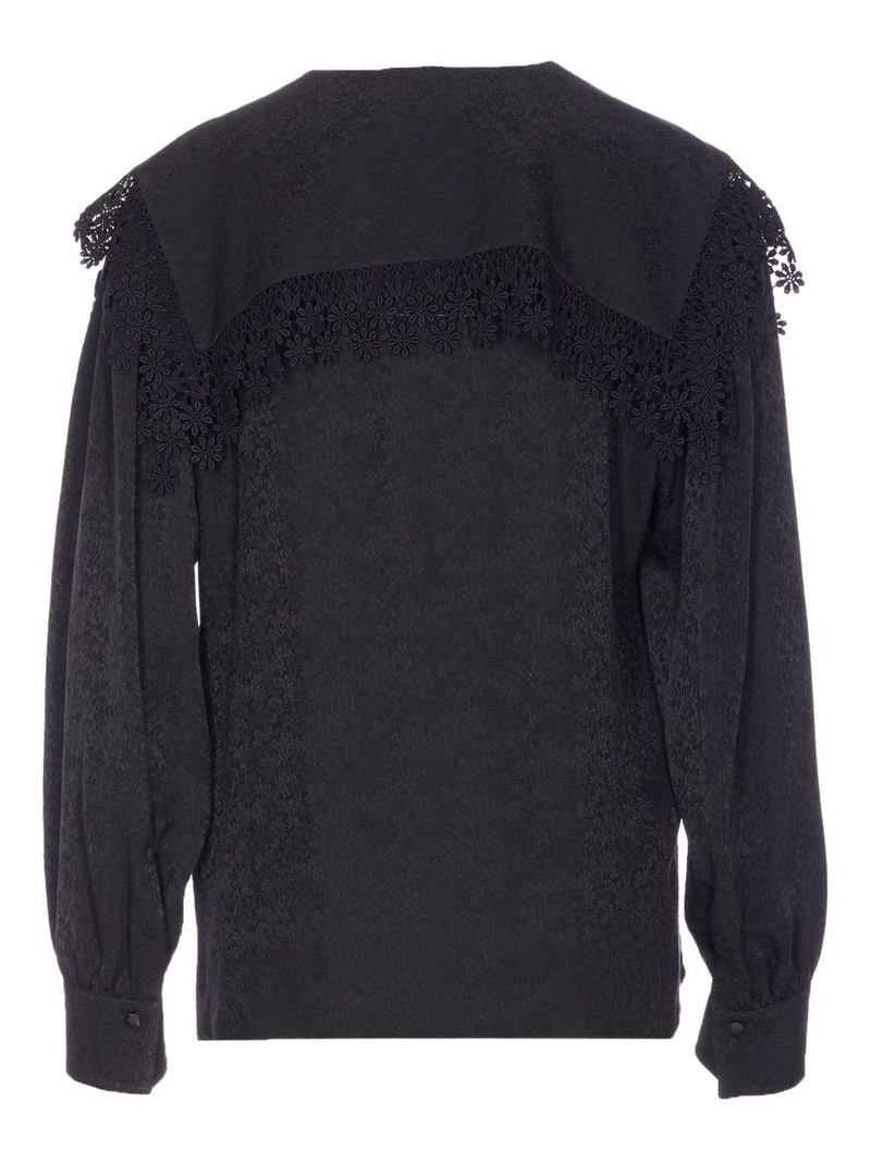 Chloé lace-trim long-sleeve blouse outlook