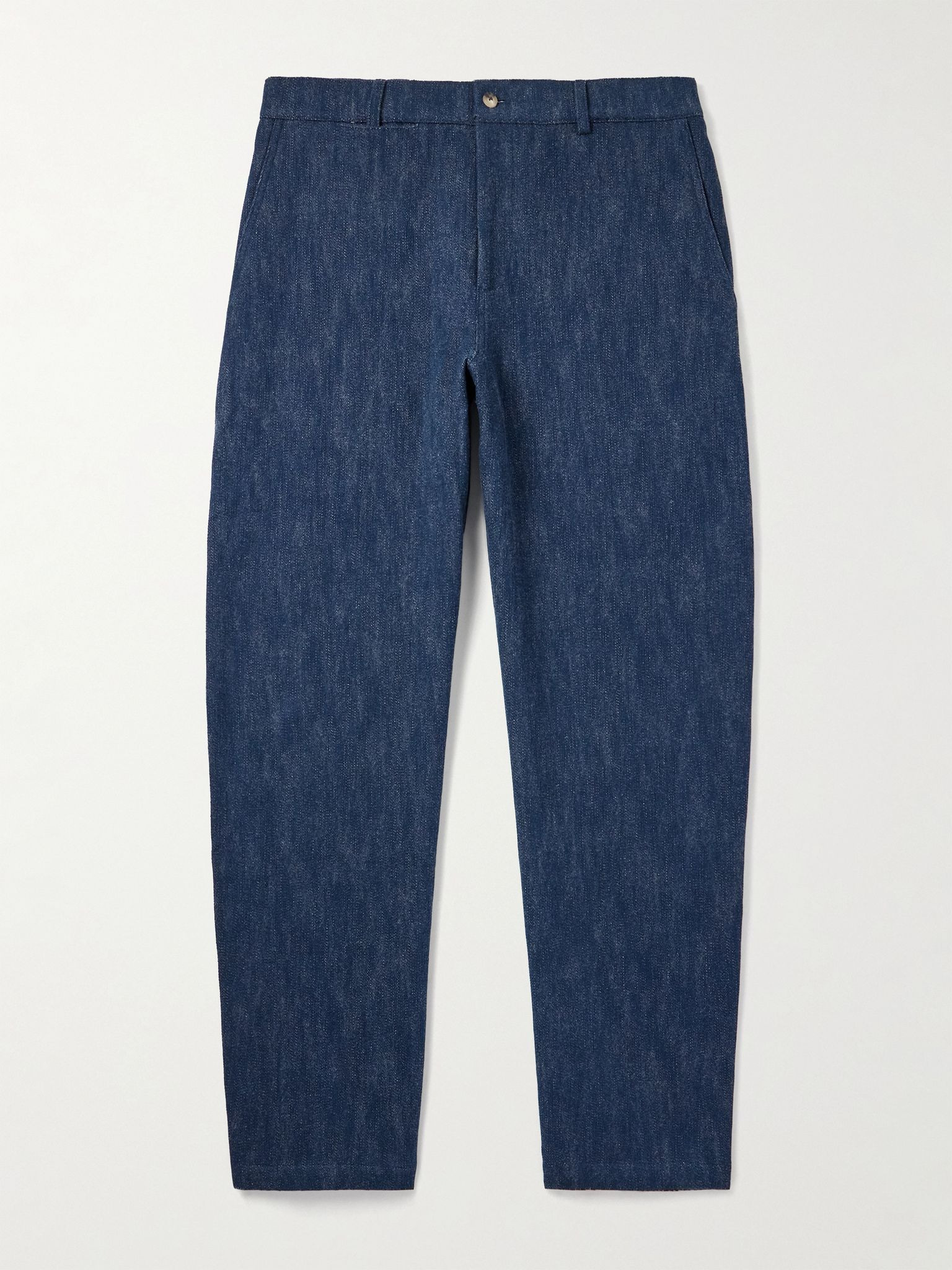 Balloon Tapered Cotton and Virgin Wool-Blend Trousers Blue - 1