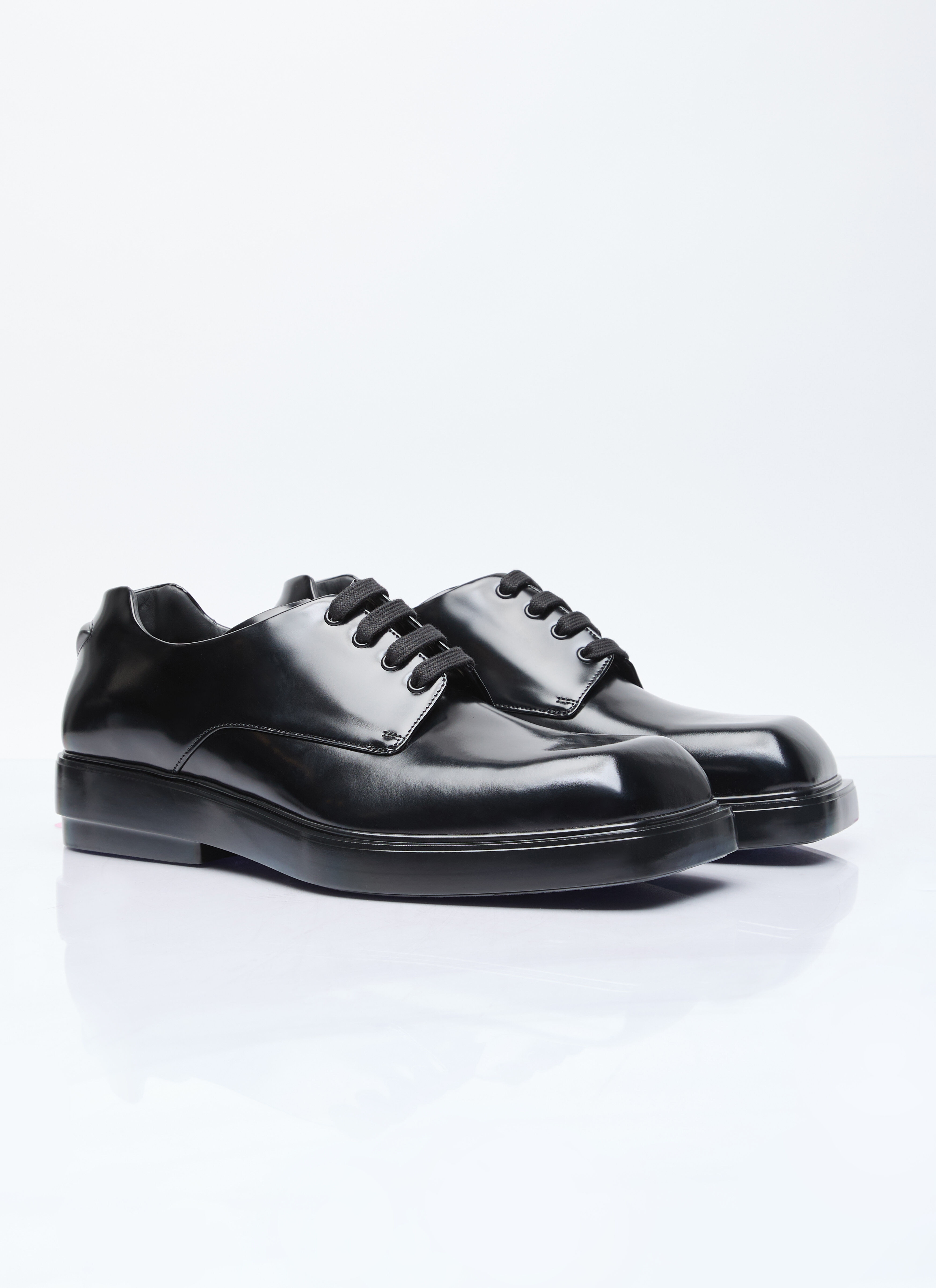 靴 Archive PRADA square toe leather shoes Prada square-toe Leather Oxford Shoes | Black | FARFETCH NO