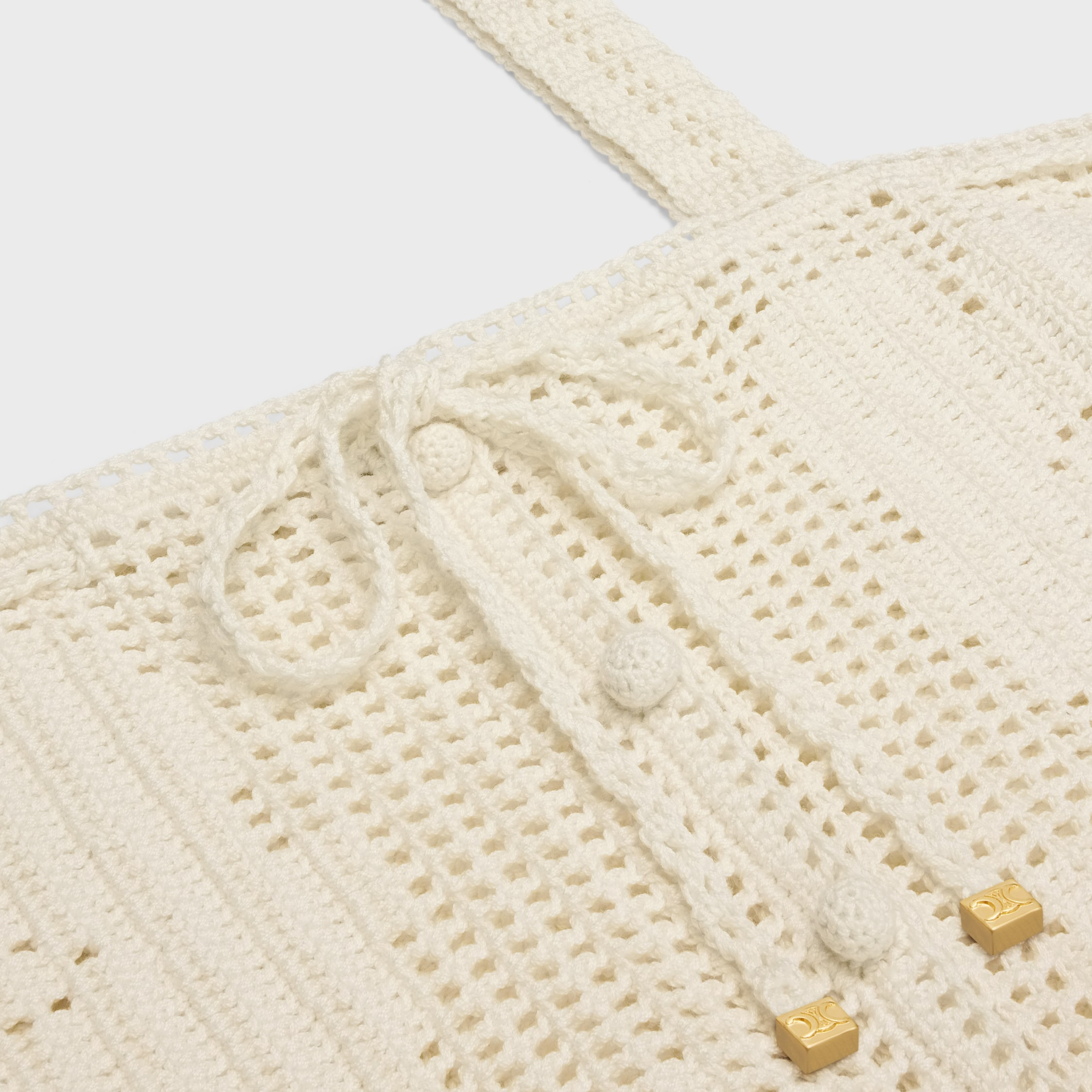 crop top in floral crocheted cotton - 3