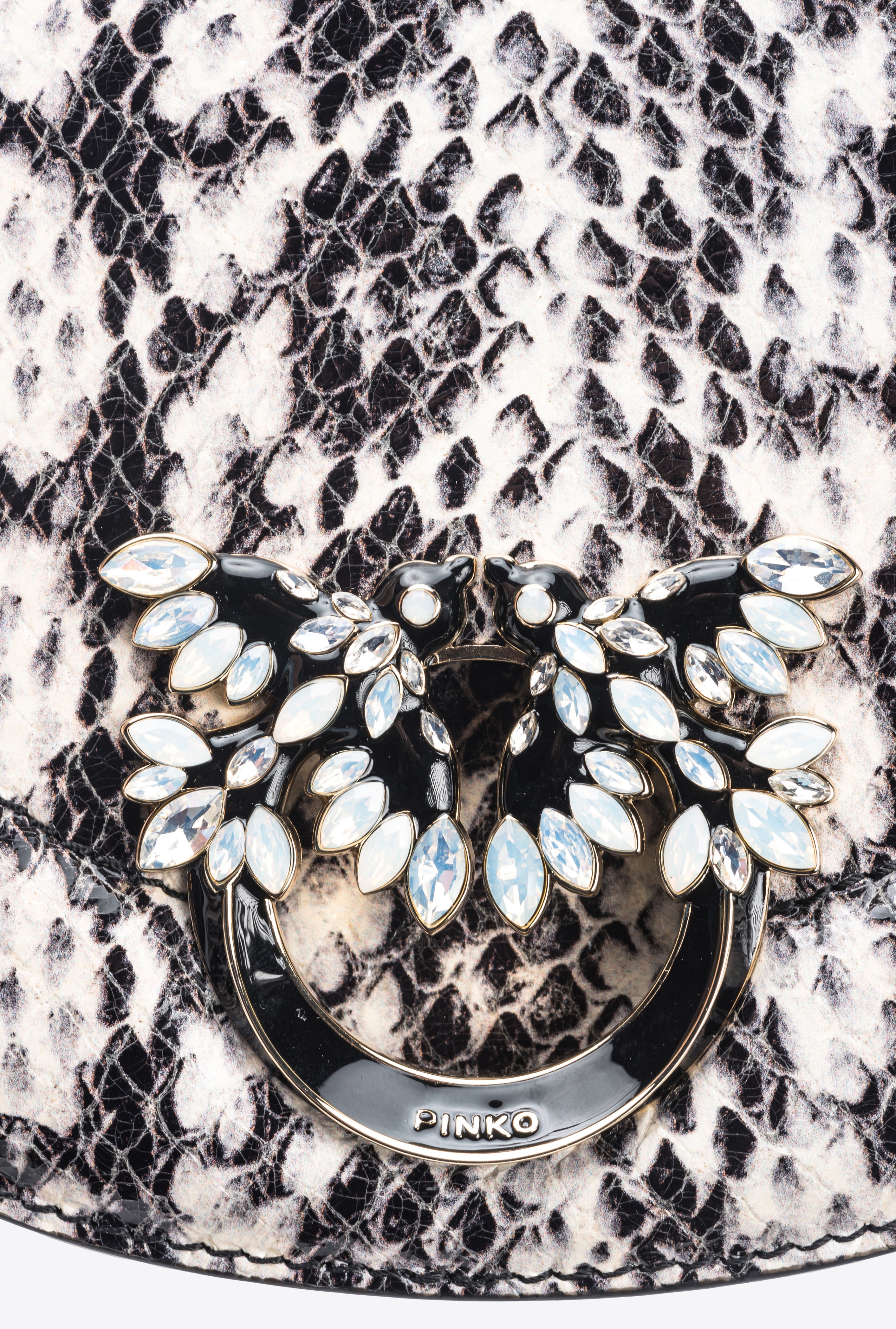 PINKO GALLERIA MINI LOVE BAG CLICK ROUND IN REPTILE-PRINT LEATHER - 4