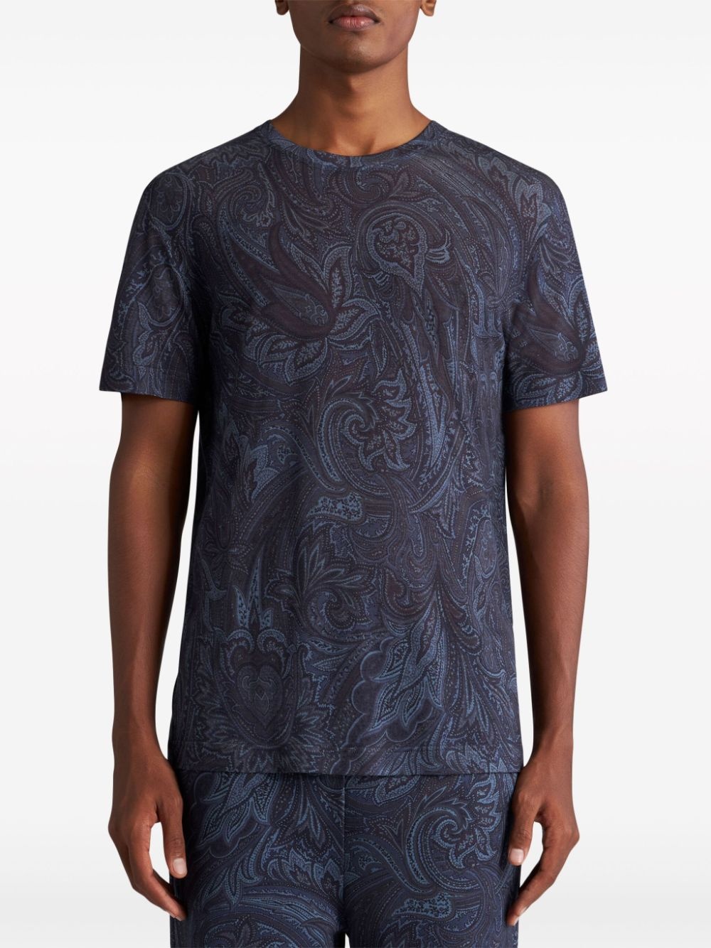 paisley-print short-sleeve T-shirt - 2