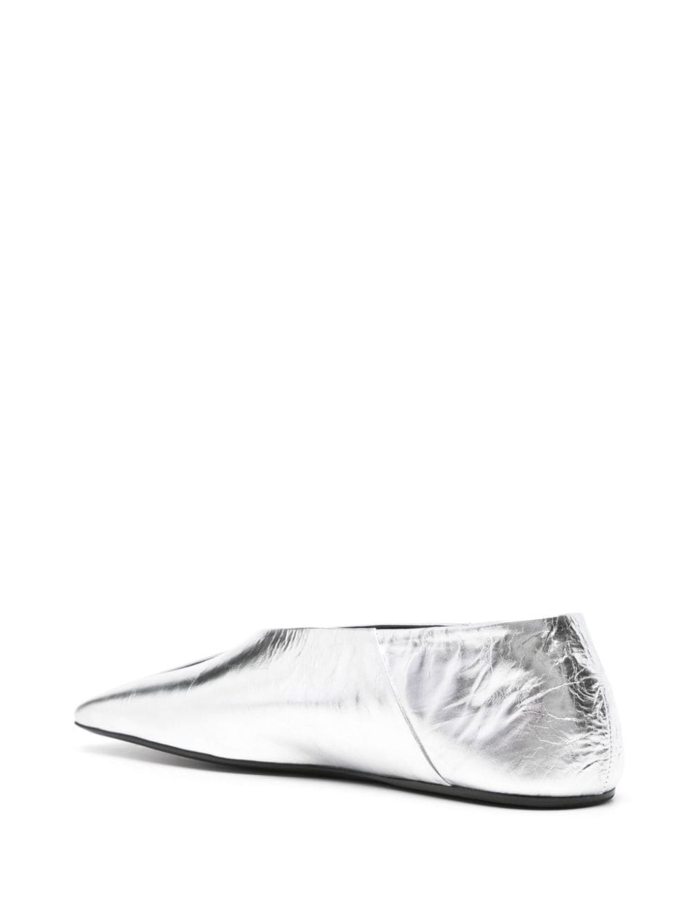 metallic leather ballerina shoes - 2