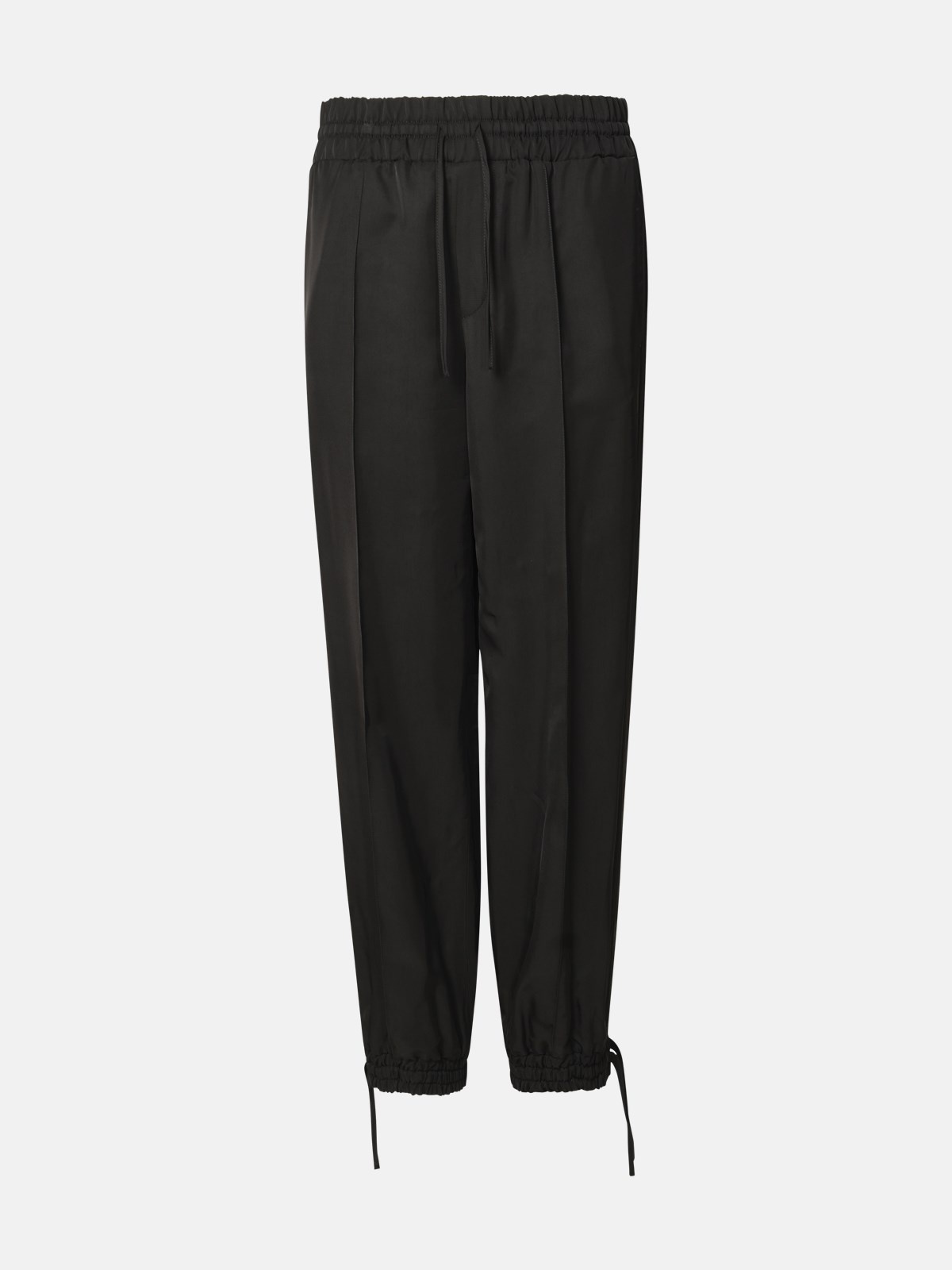 BLACK VISCOSE TROUSERS - 1