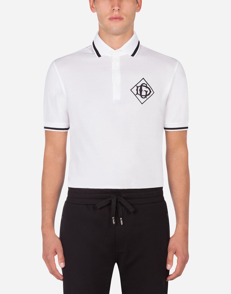 Cotton polo-shirt with DG logo - 1