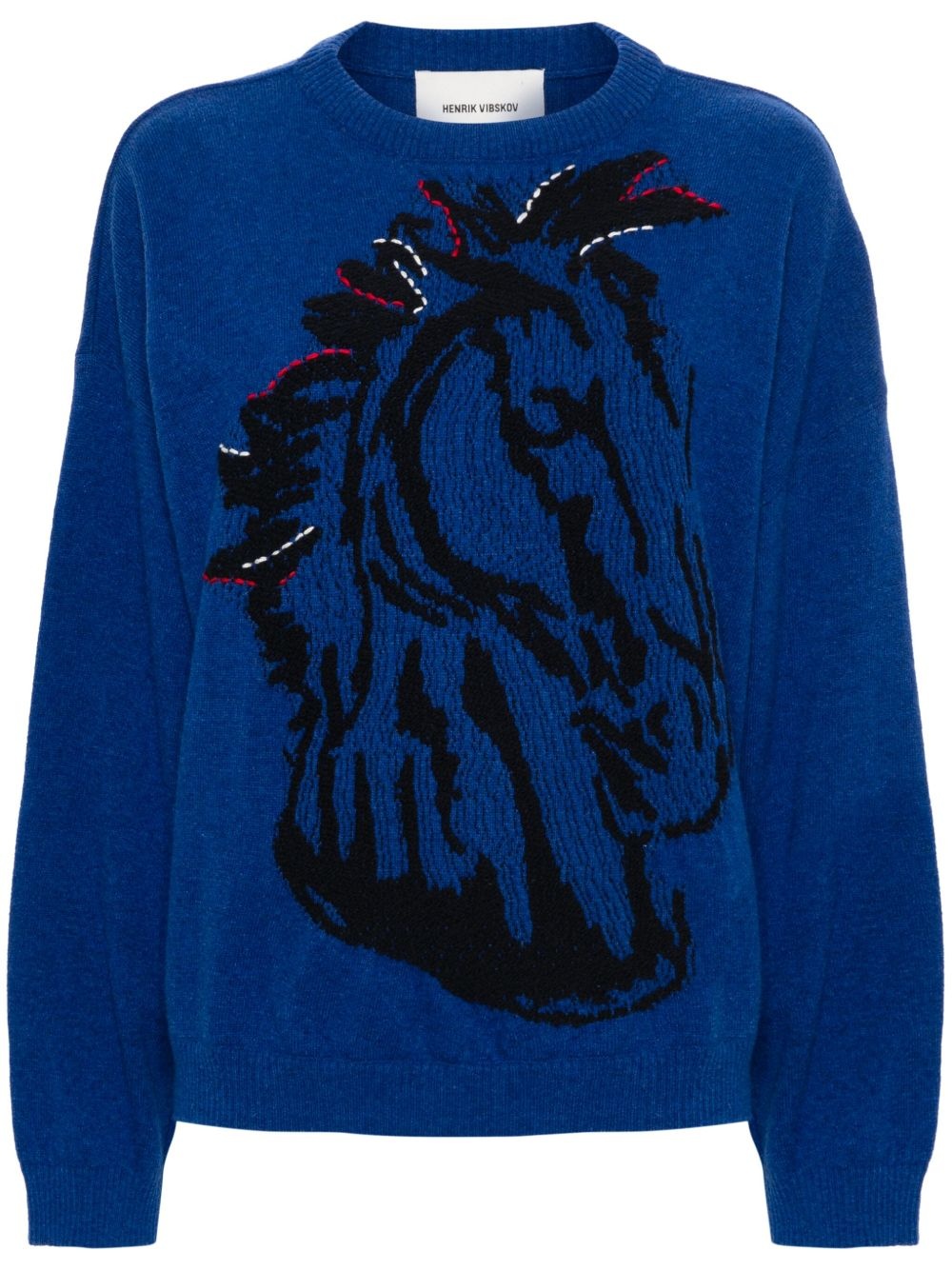 Horse Head-jacquard jumper - 1