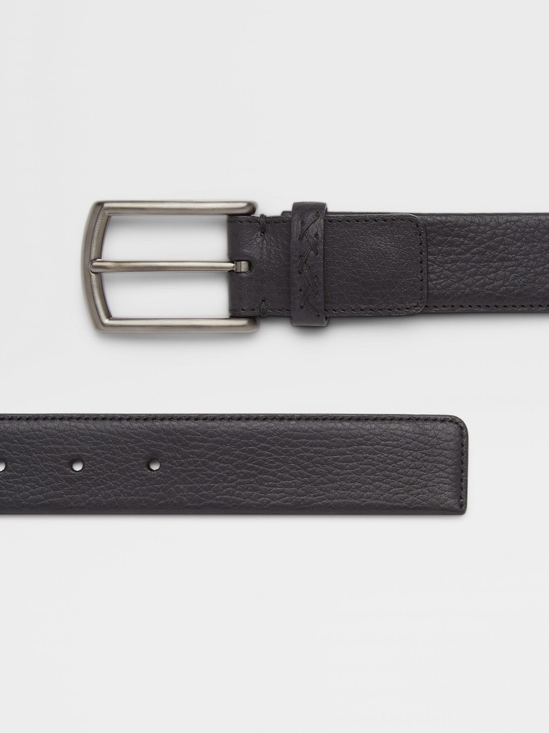 ZEGNA BLACK LEATHER BELT outlook