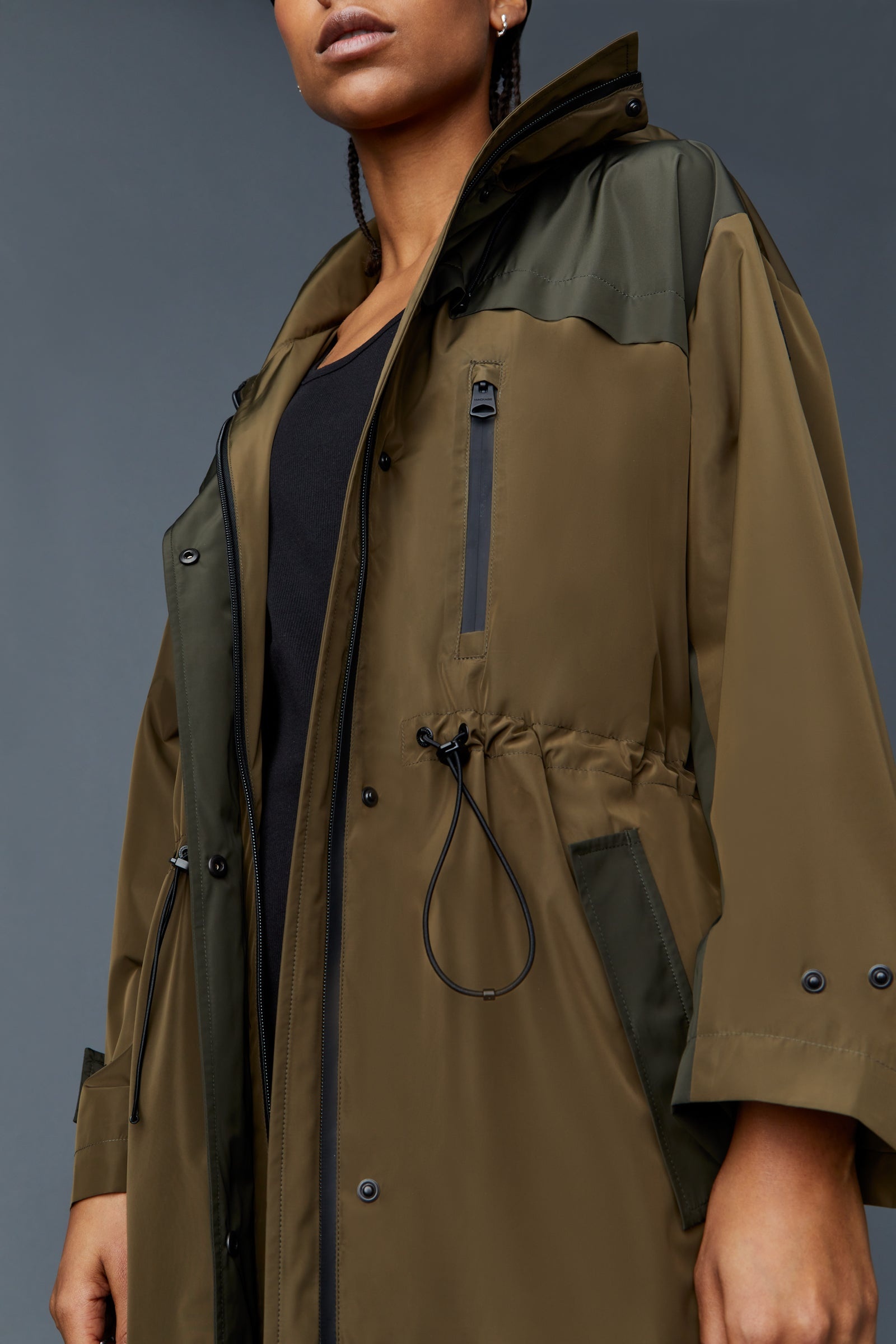 BREENA Long oversized raincoat with hood - 6