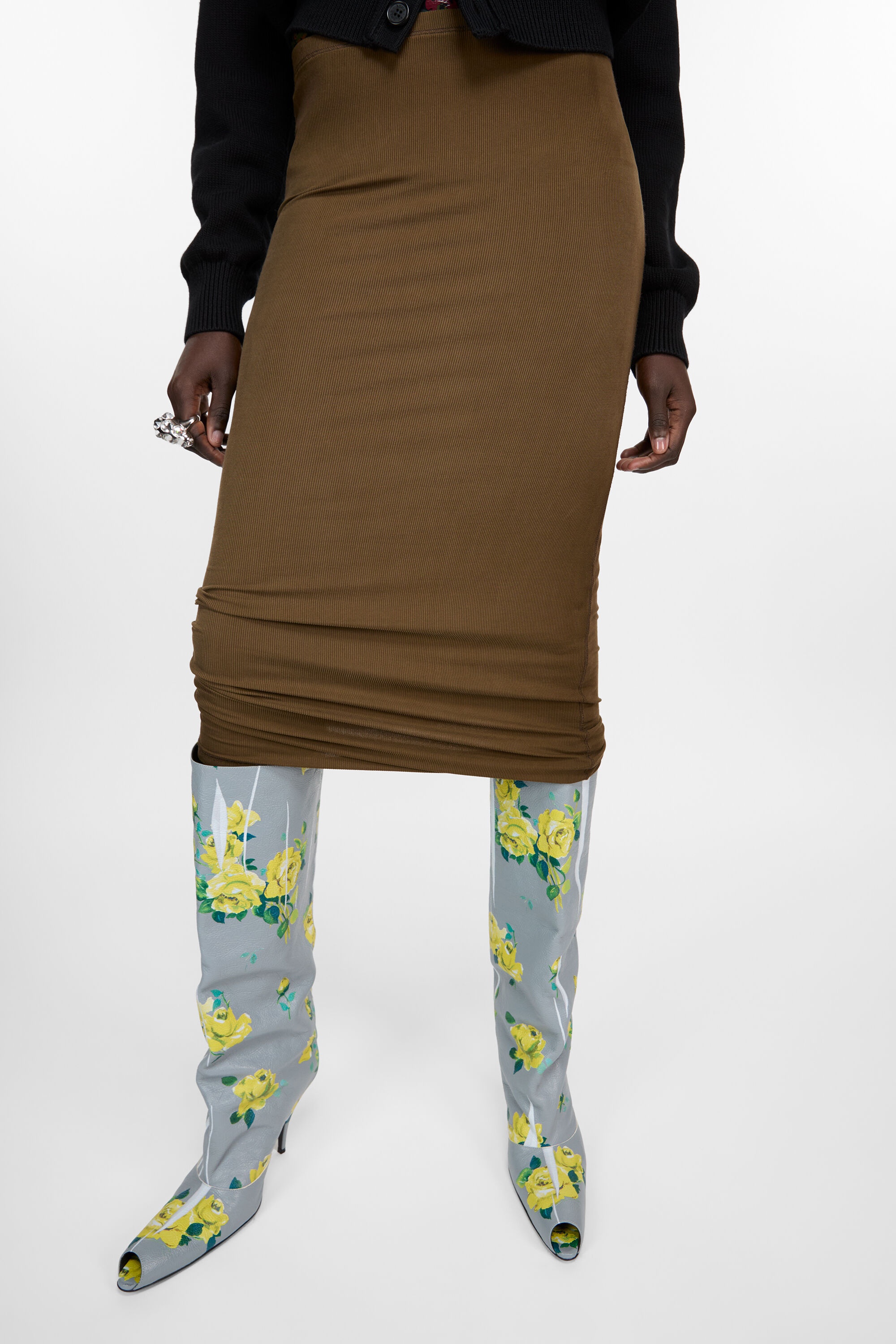 Fitted skirt - Mud Brown - 5