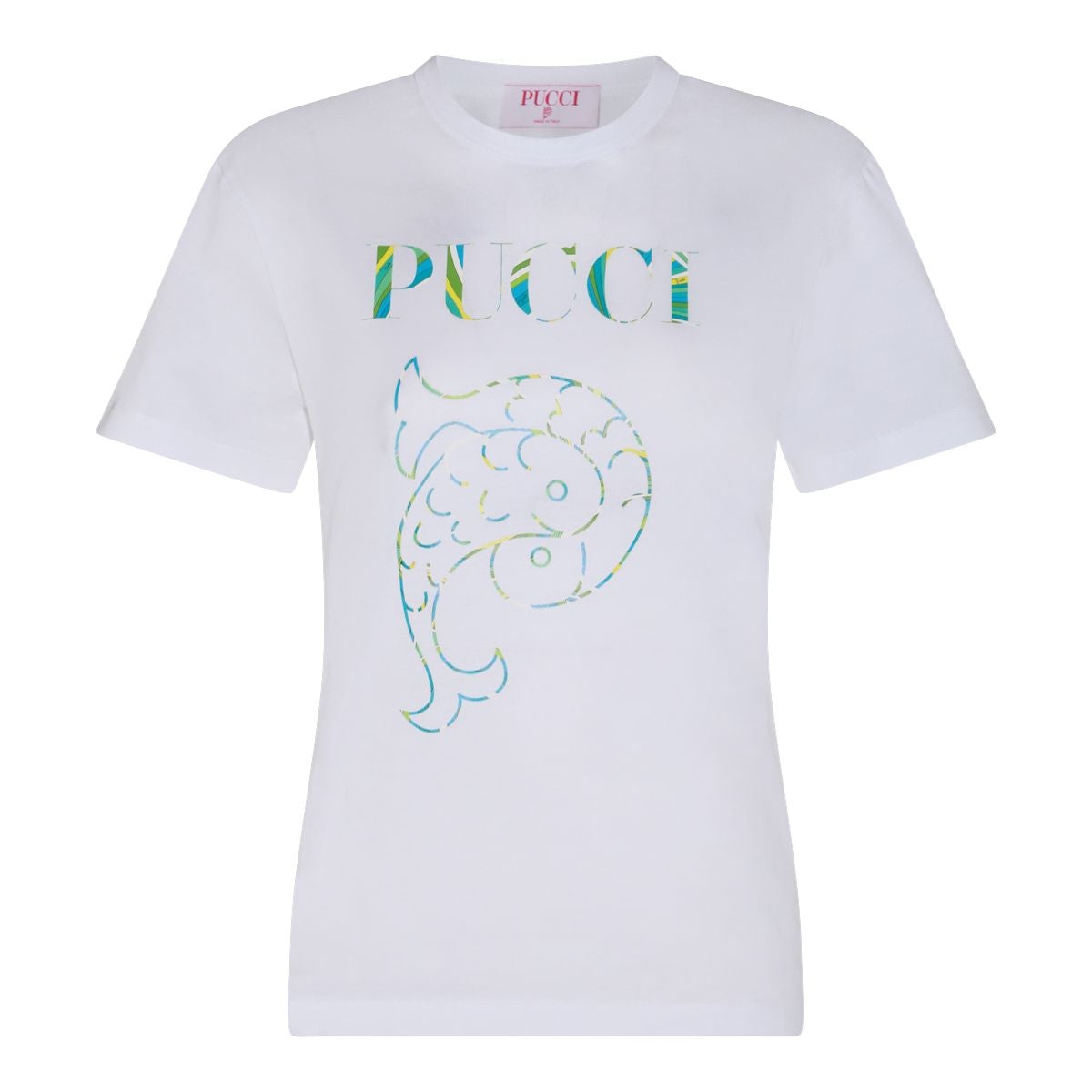 PUCCI WHITE COTTON T-SHIRT - 1