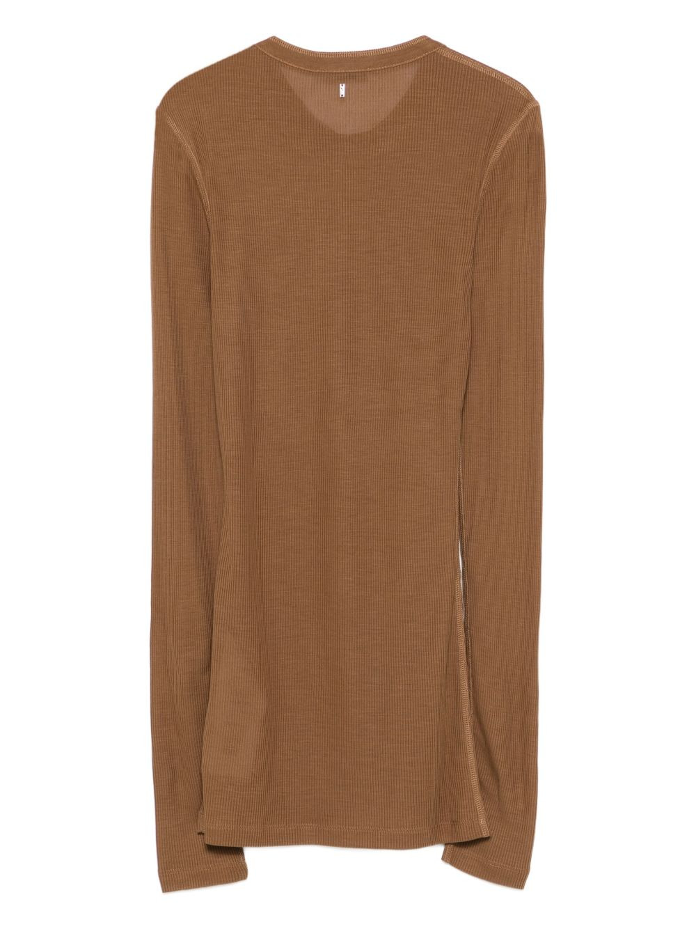 ribbed henley top - 2