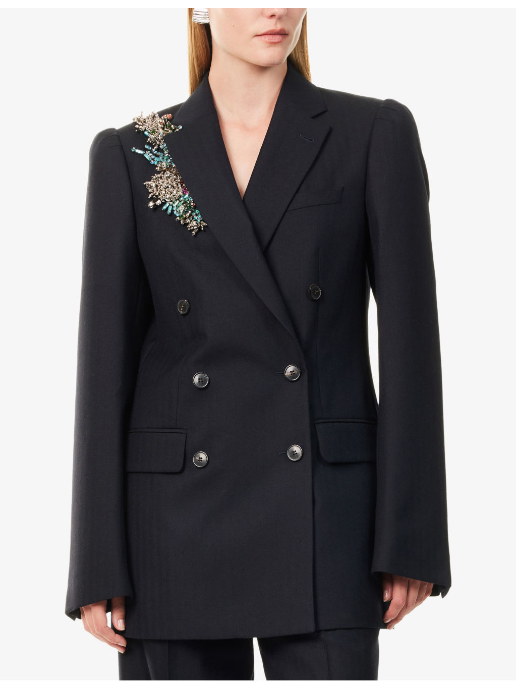 Bafy Crystal-Embellished Double-Breasted Wool Jacket - 3