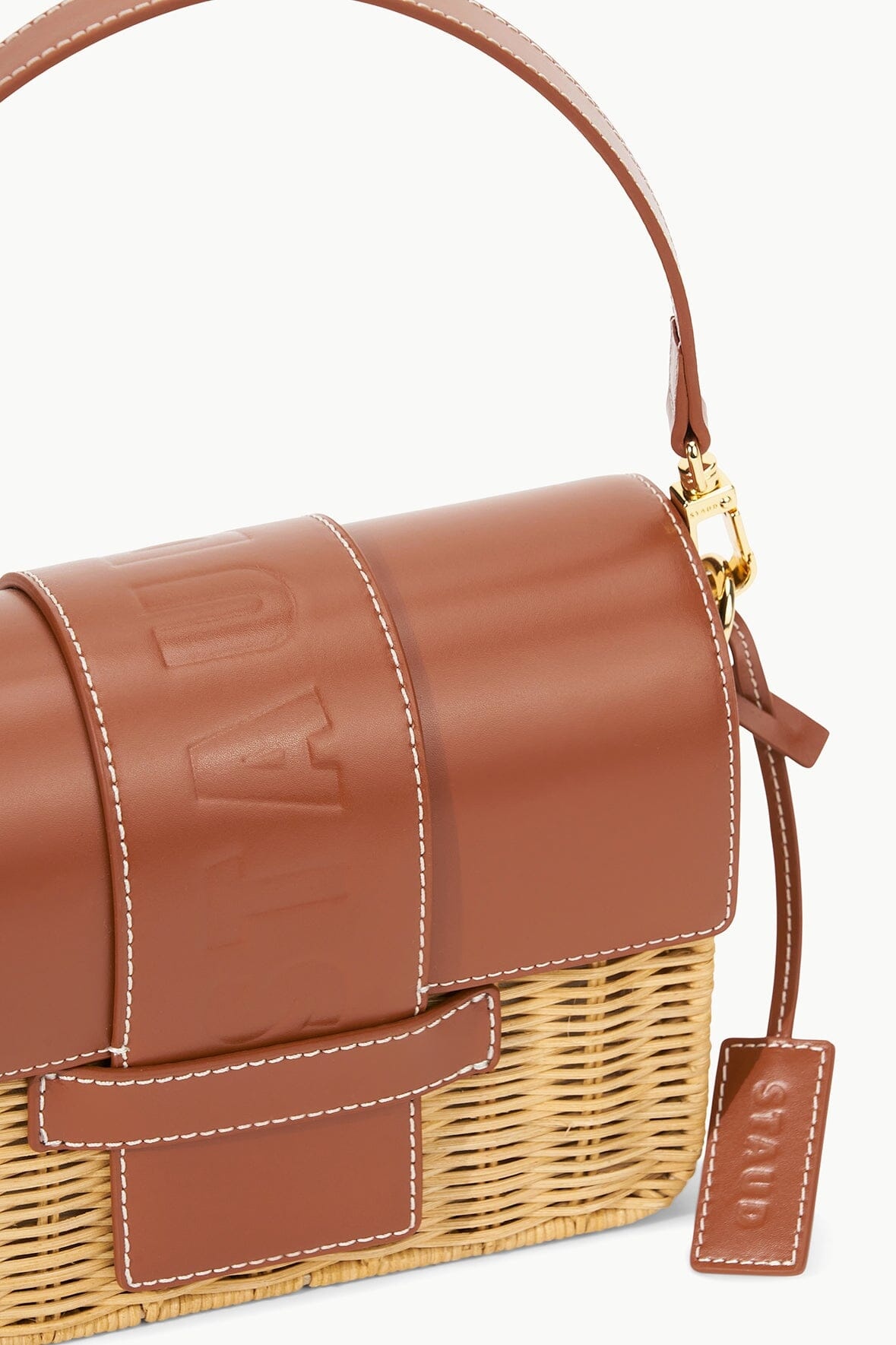 STAUD CHARLI WICKER CROSSBODY BAG NATURAL - 6