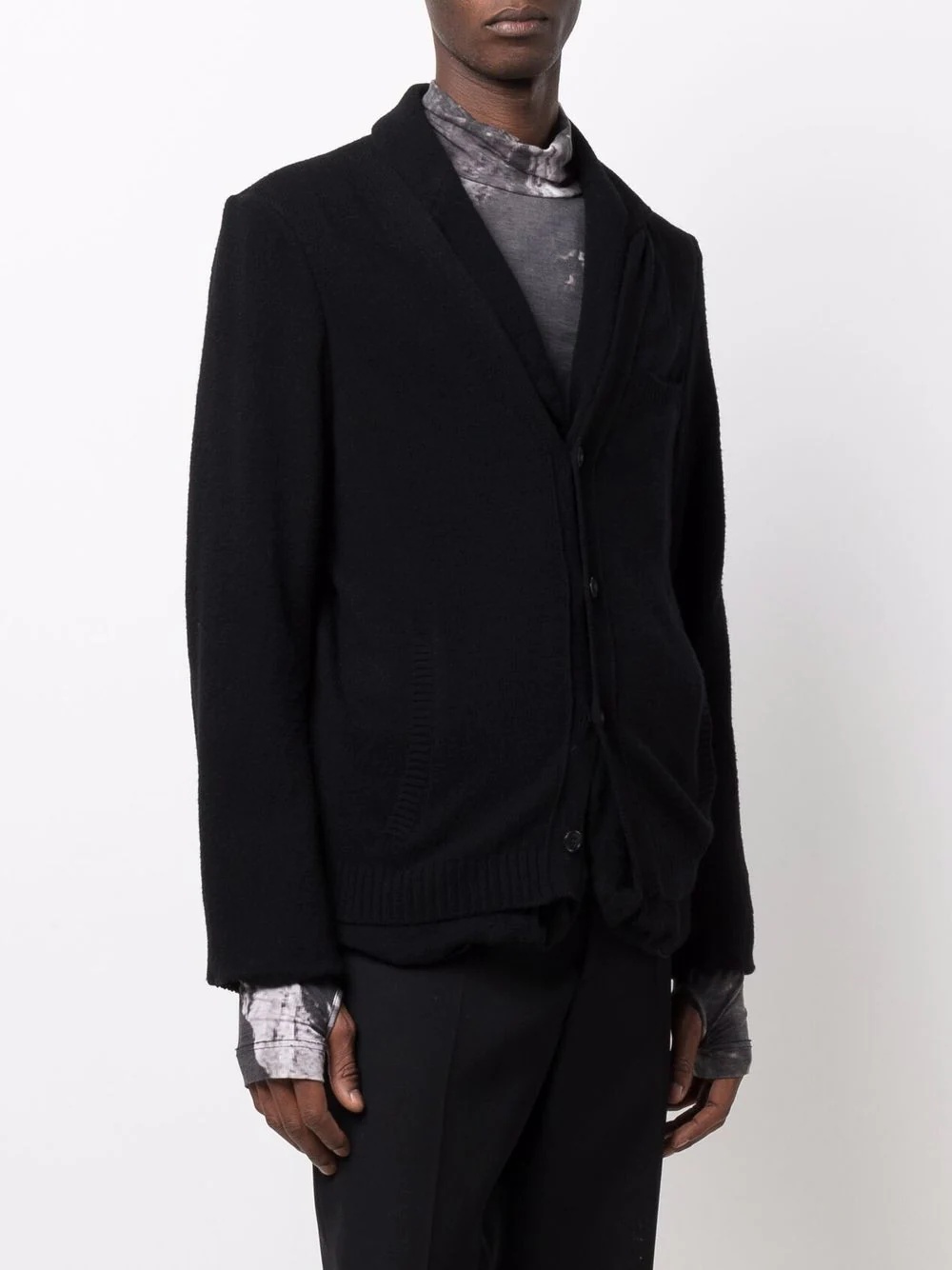 single-breasted knitted blazer - 3