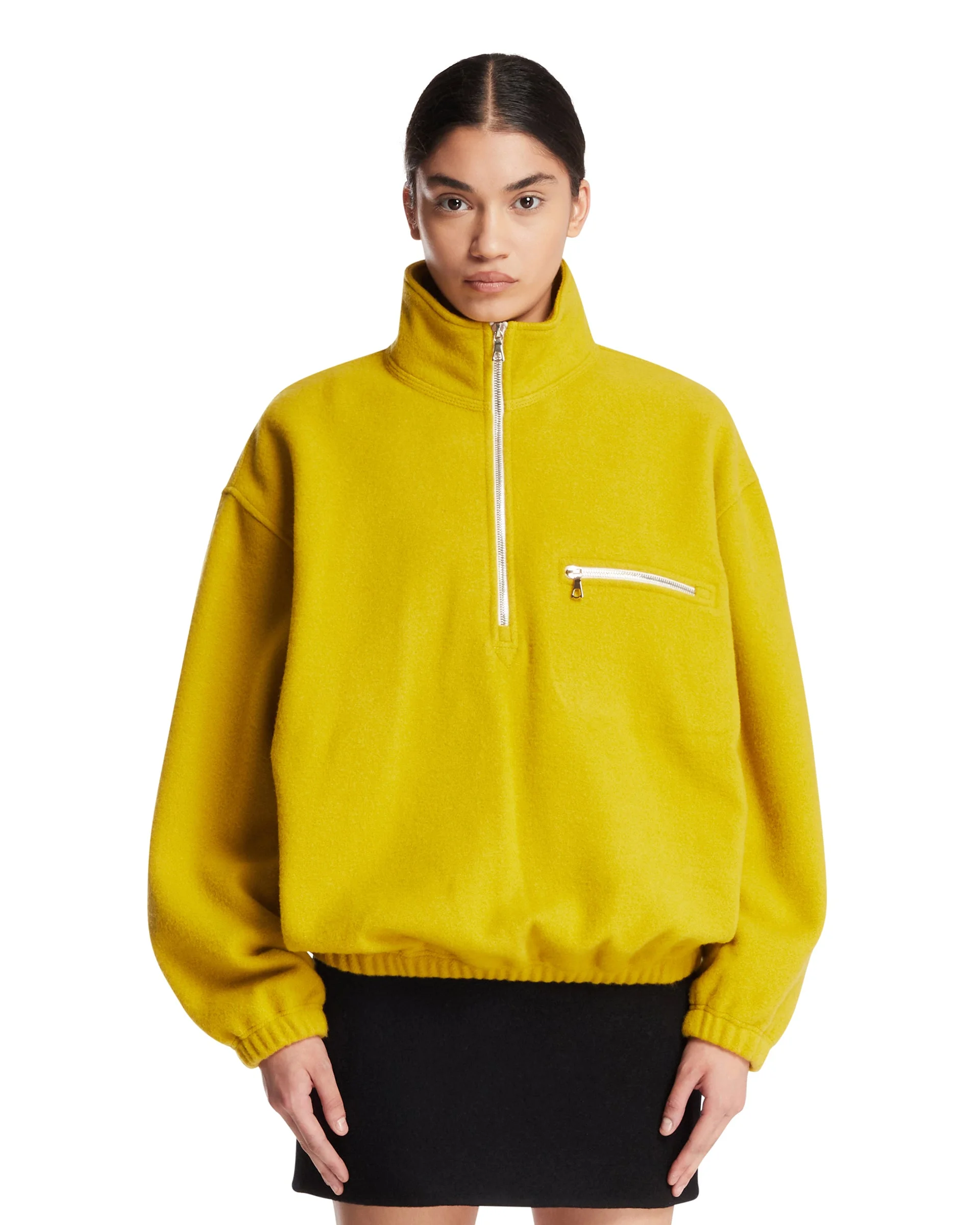Yellow Wool Fleece Sweater - 1