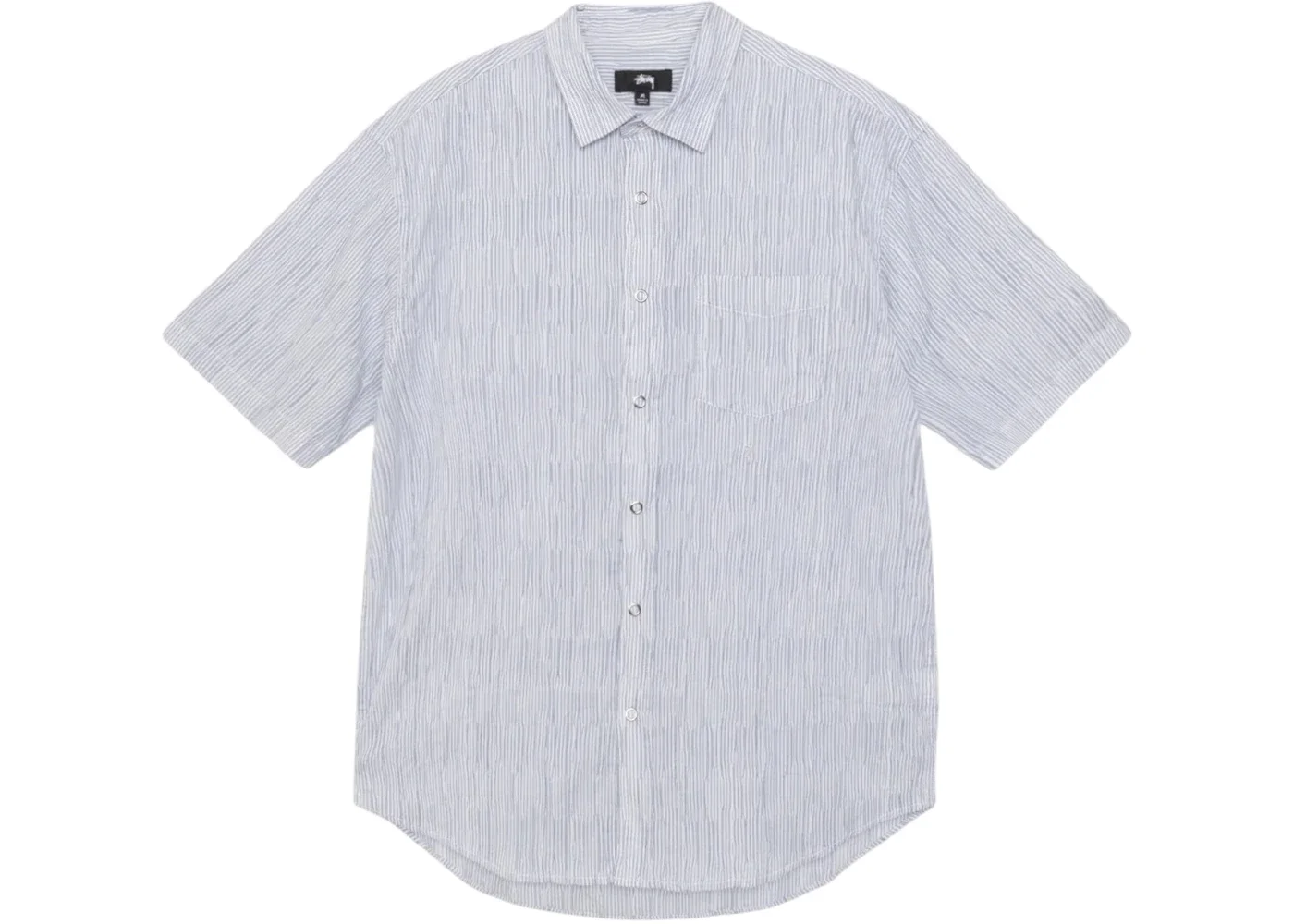 Stussy Wavy Striped Short Sleeve Shirt Blue - 1