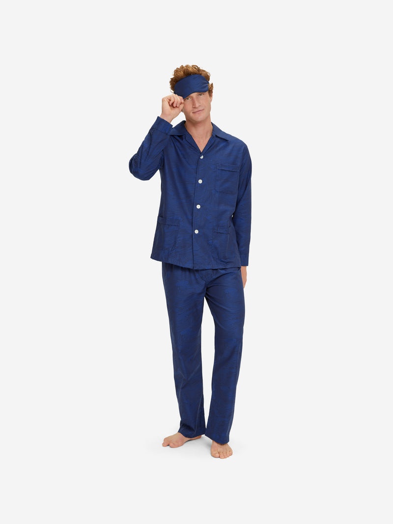 Eye Mask Paris 22 Cotton Jacquard Navy - 6