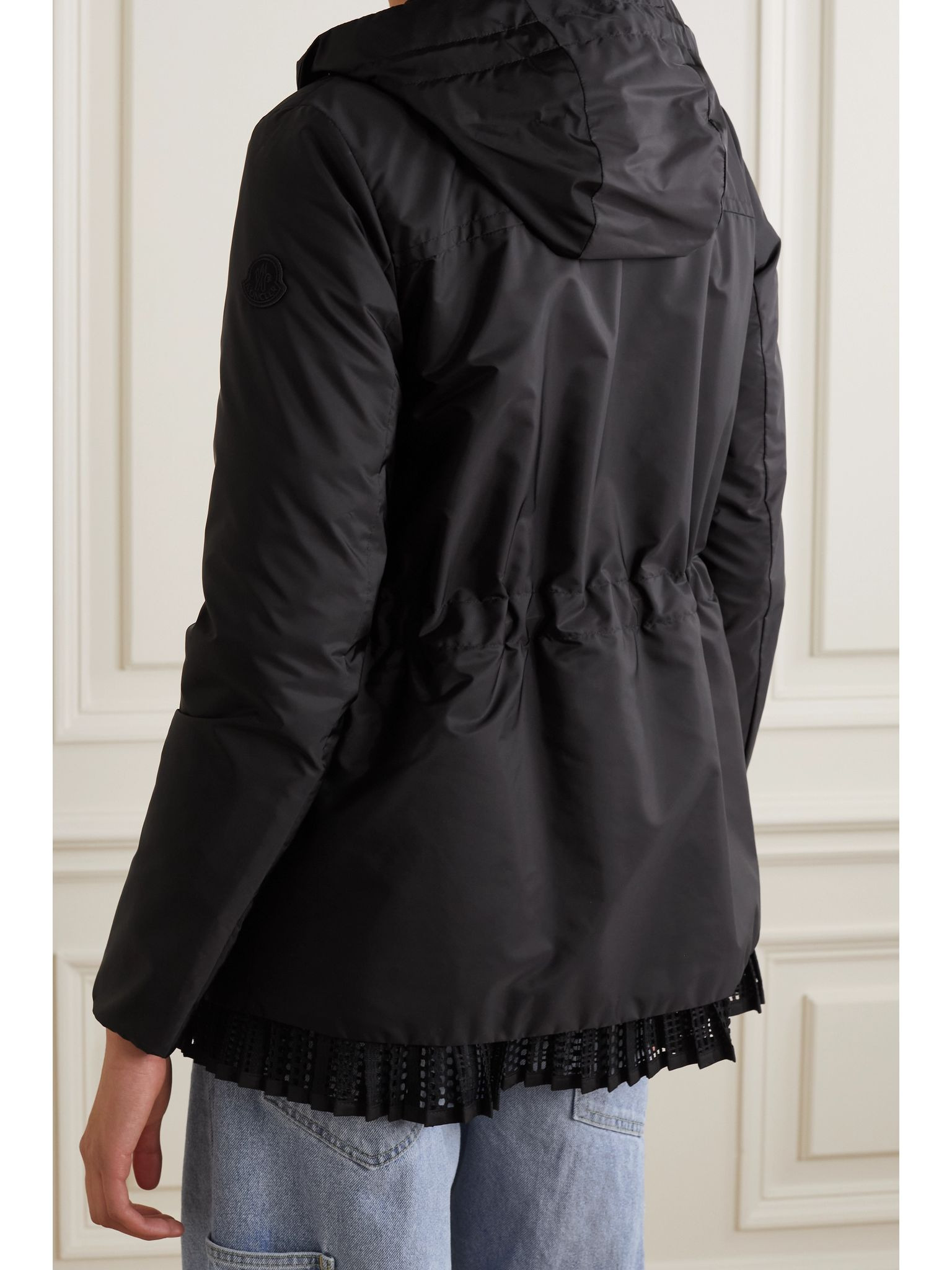 Baaba crocheted lace-trimmed shell parka Black - 4