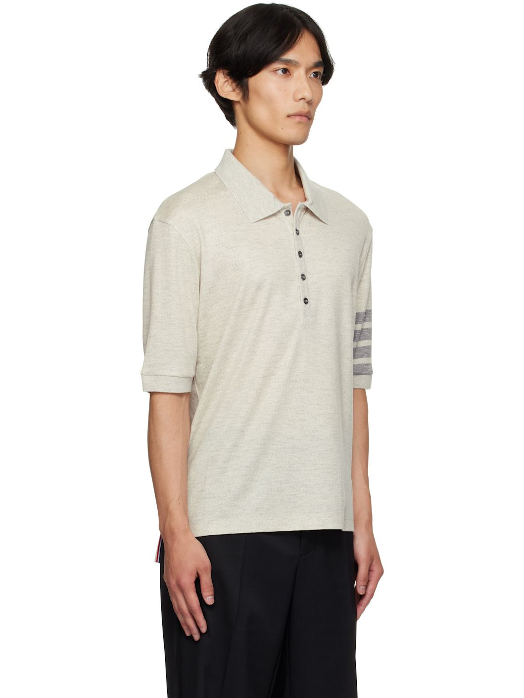 Gray Wool Jersey Polo - 2