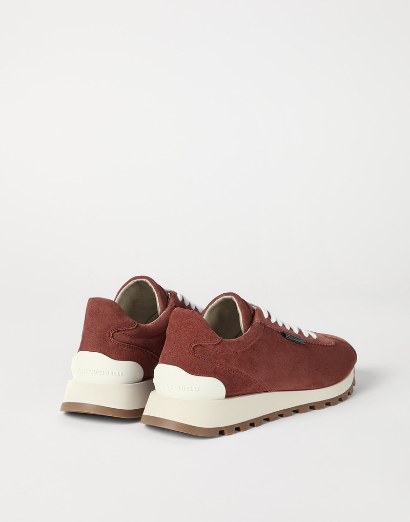Brunello Cucinelli Suede runners with shiny tab outlook