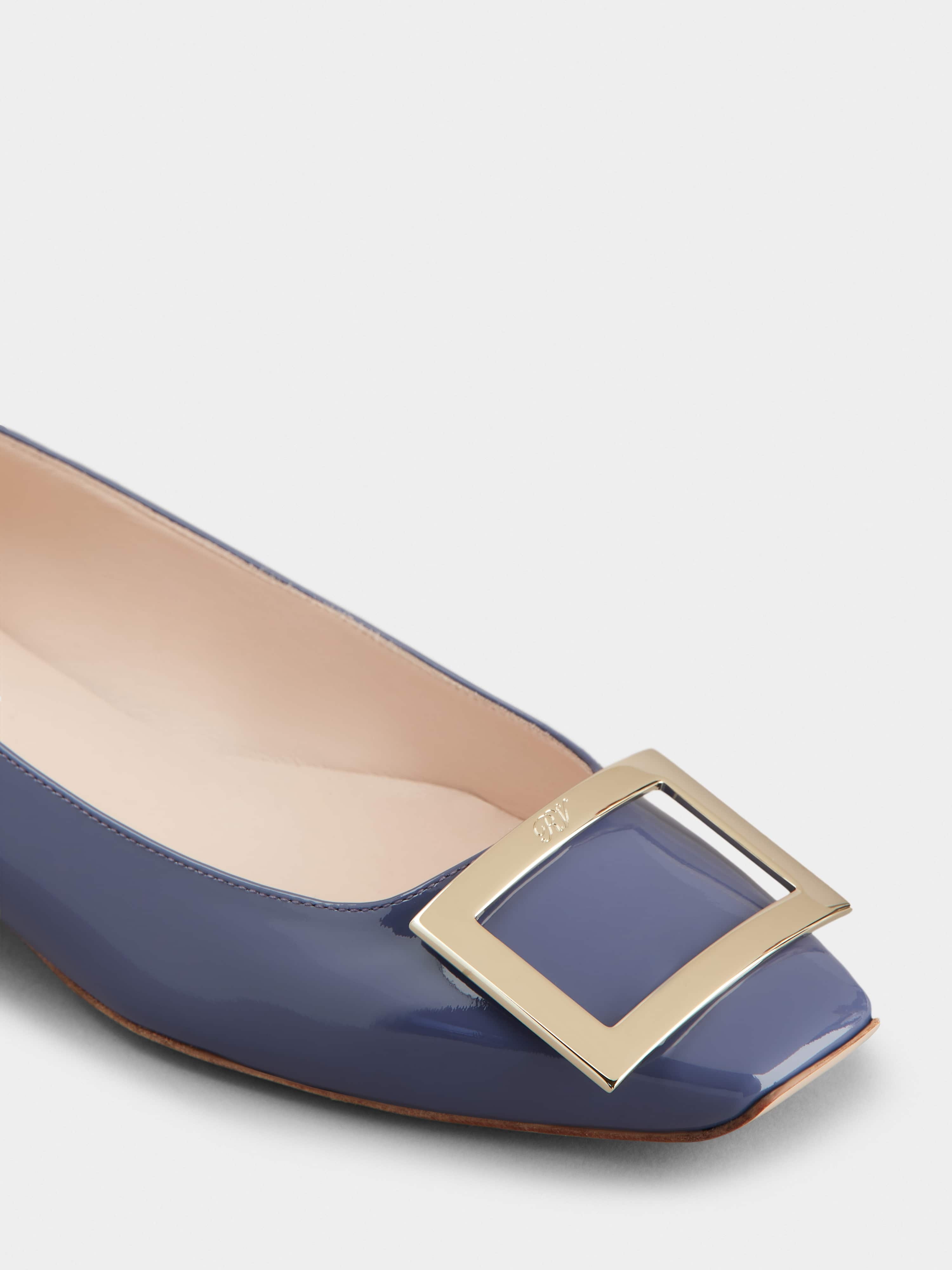 Trompette Metal Buckle Ballerinas in Patent Leather - 3