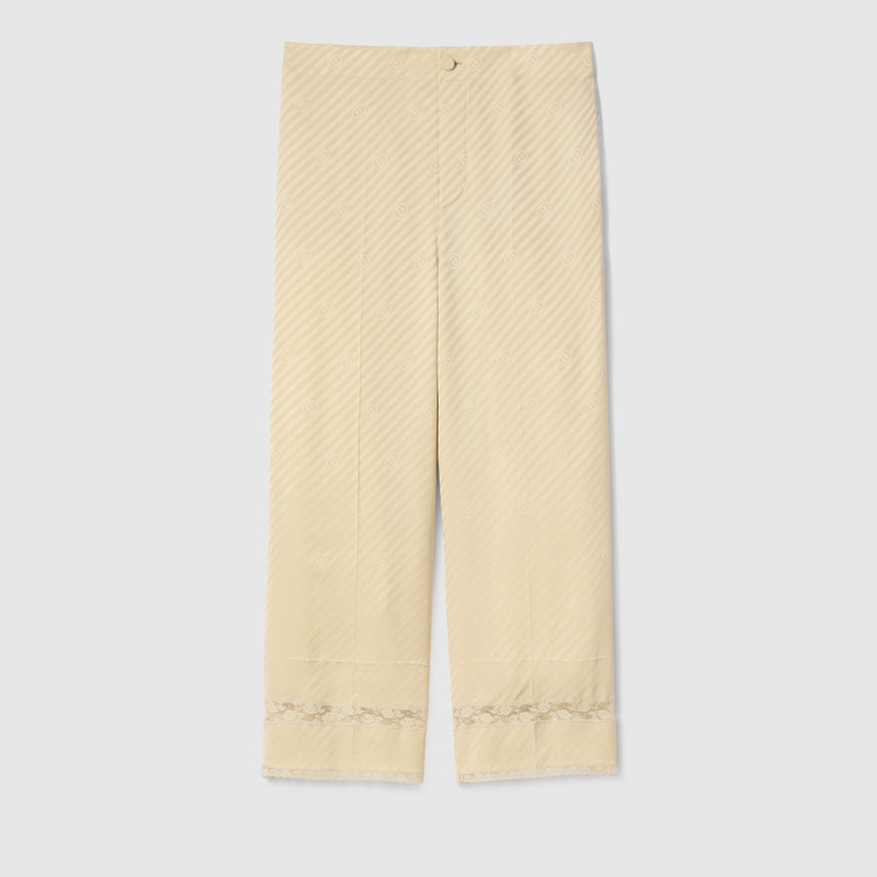 Diagonal GG silk jacquard pants 1