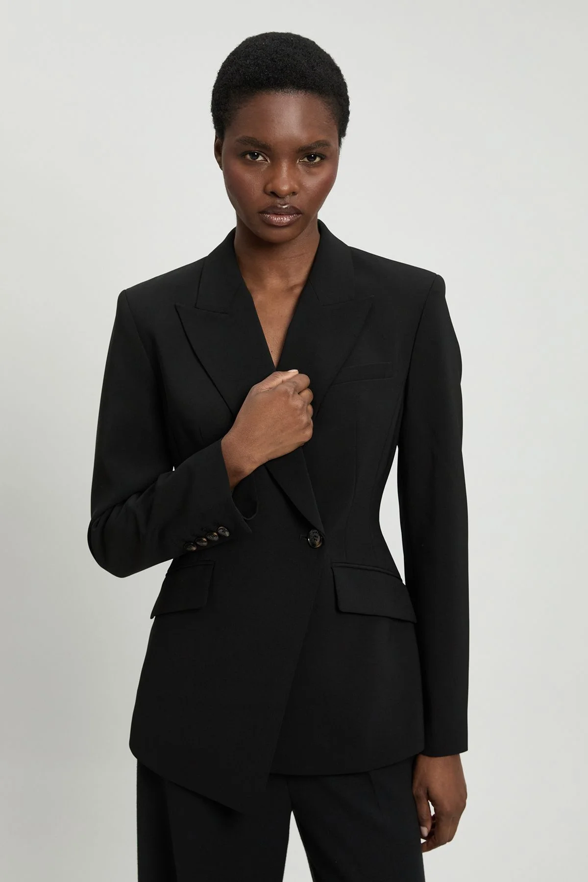 Compact Viscose Single Breasted Tailored Blazer - 1