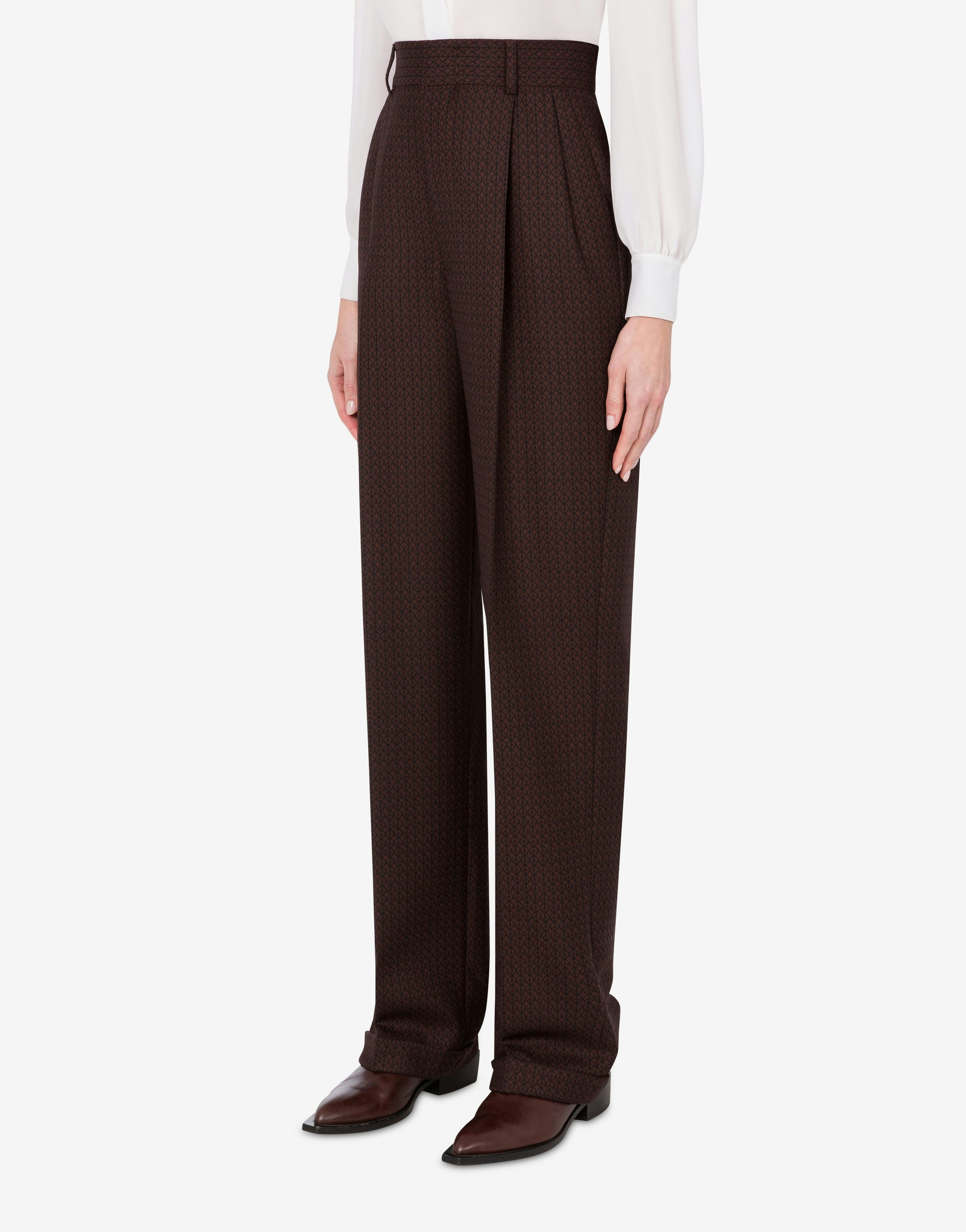TROUSERS IN JACQUARD WOOL PEACE - 2