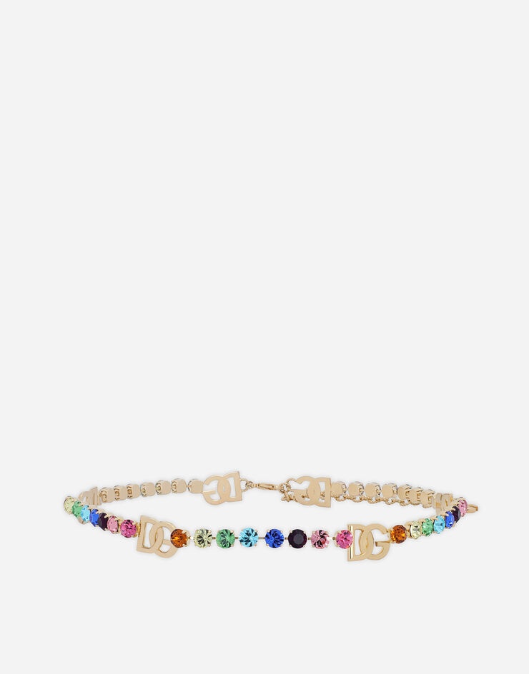 Belt with colorful rhinestones and DG logo - 1