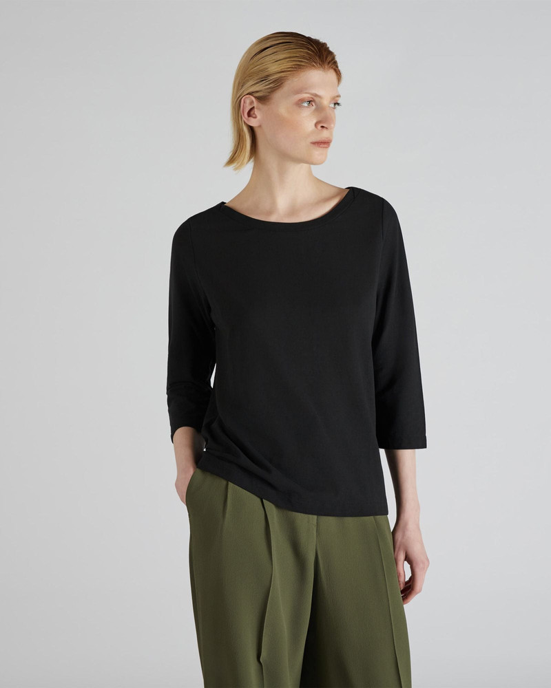 SLOWEAR Regular fit jumper with boat neckline in organic IceCotton outlook