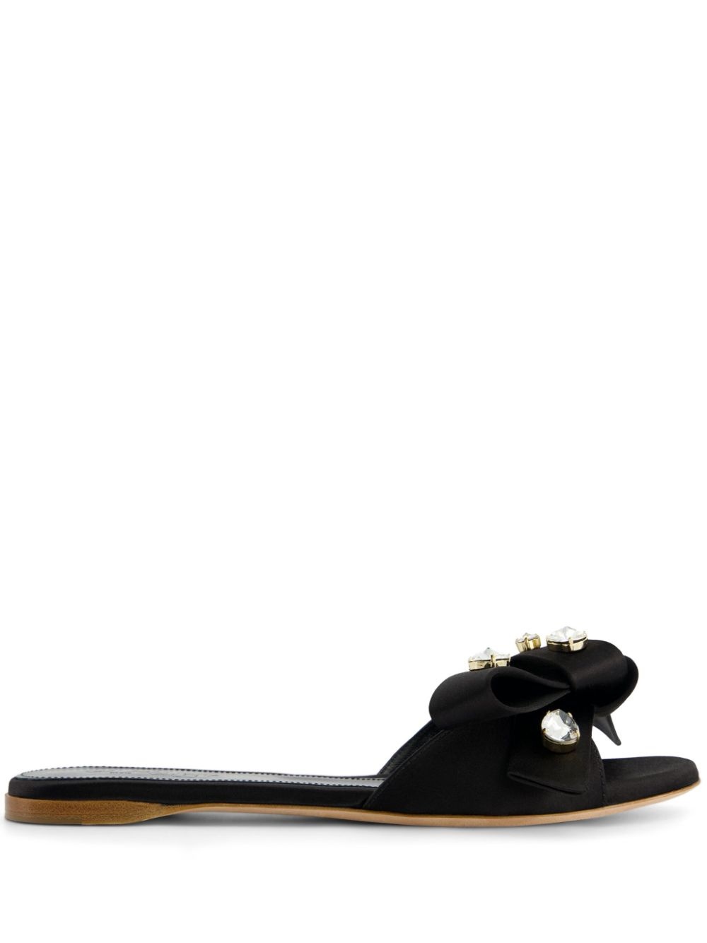 crystal-embellished leather sandals - 1