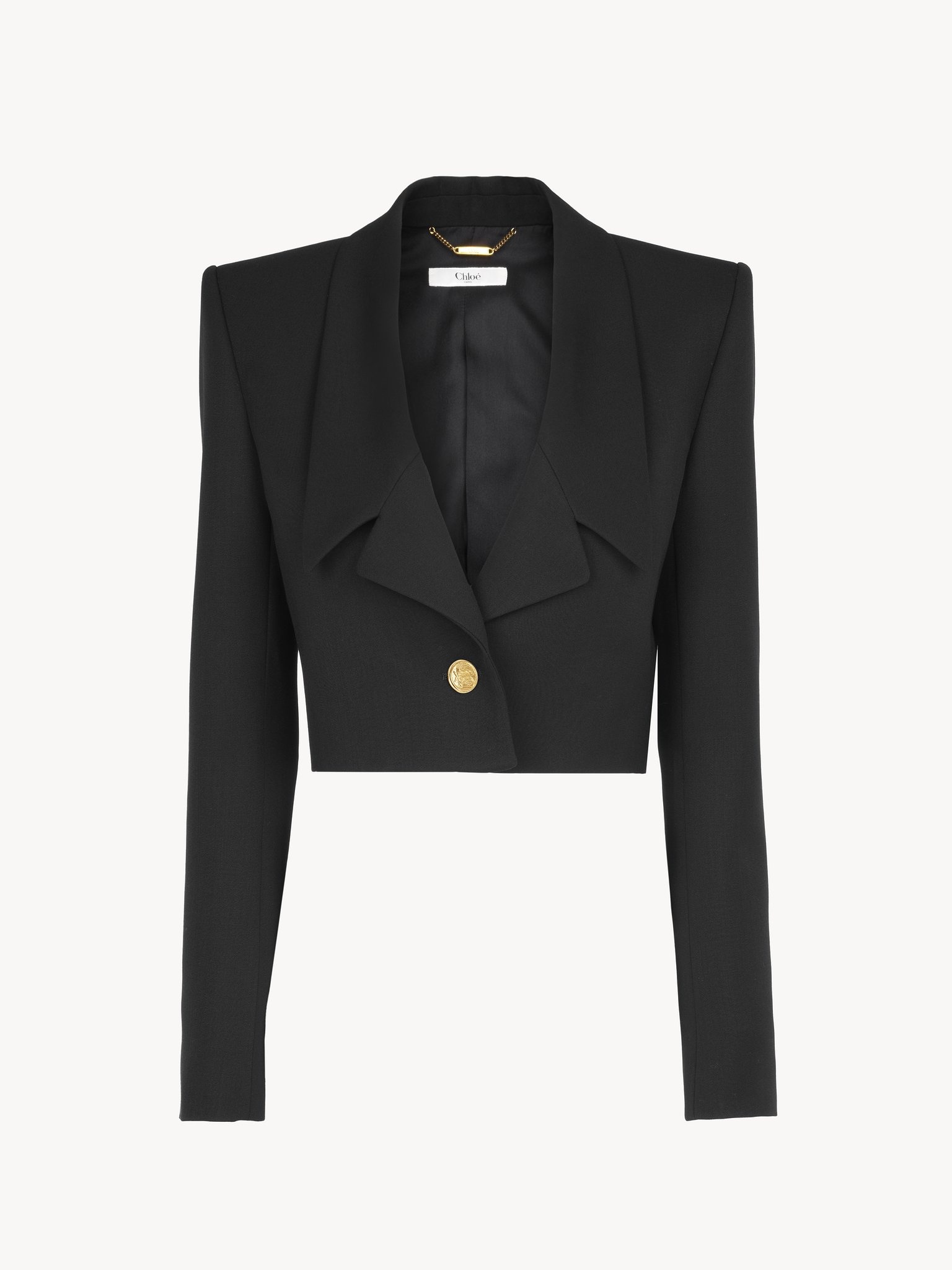 CROPPED SPENCER JACKET IN WOOL GRAIN DE POUDRE - 2