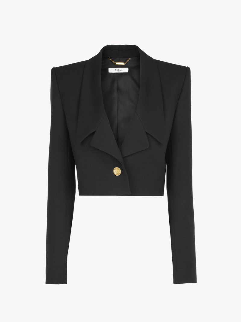 Chloé CROPPED SPENCER JACKET IN WOOL GRAIN DE POUDRE outlook
