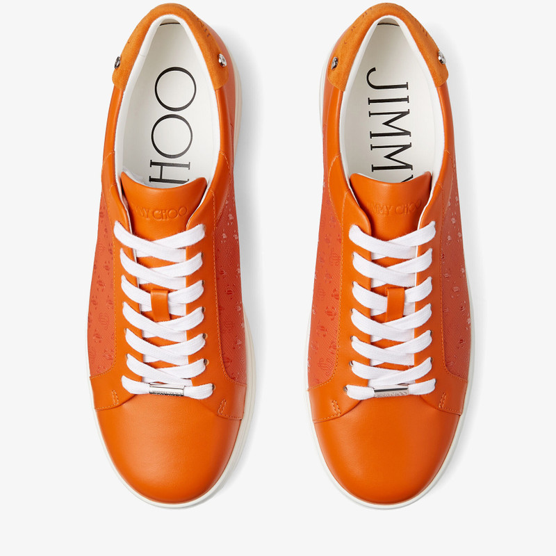 Rome/M
Amber Orange JC Monogram Pattern and Leather Low-Top Trainers 4