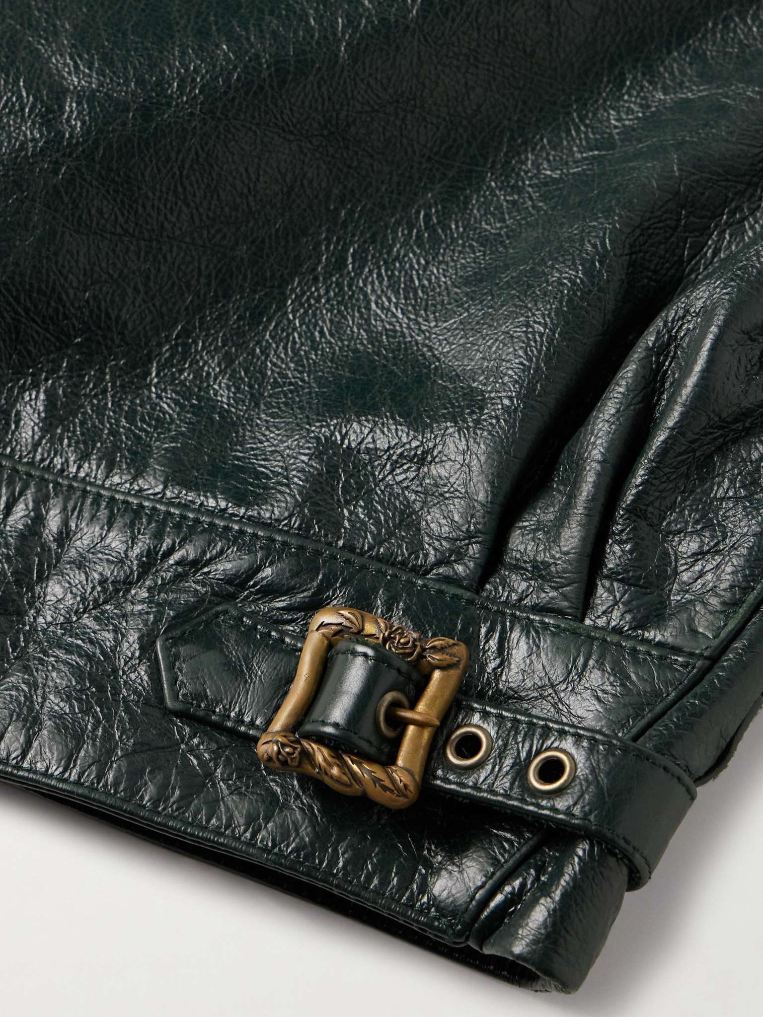 Enfants Riches Déprimés Scorpio Rising Cropped Textured-Leather Jacket ...
