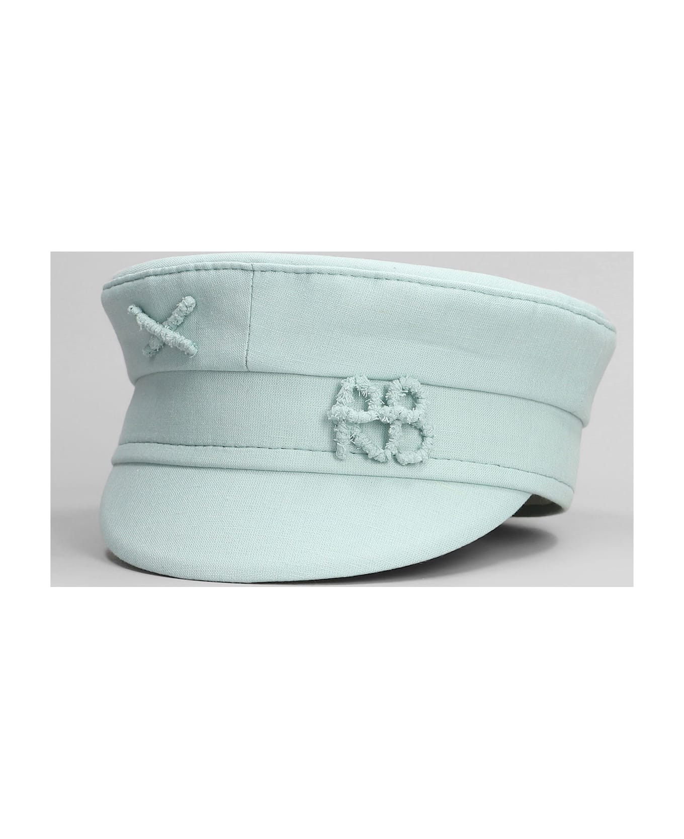 Baker Boy Hats In Green Linen - 2