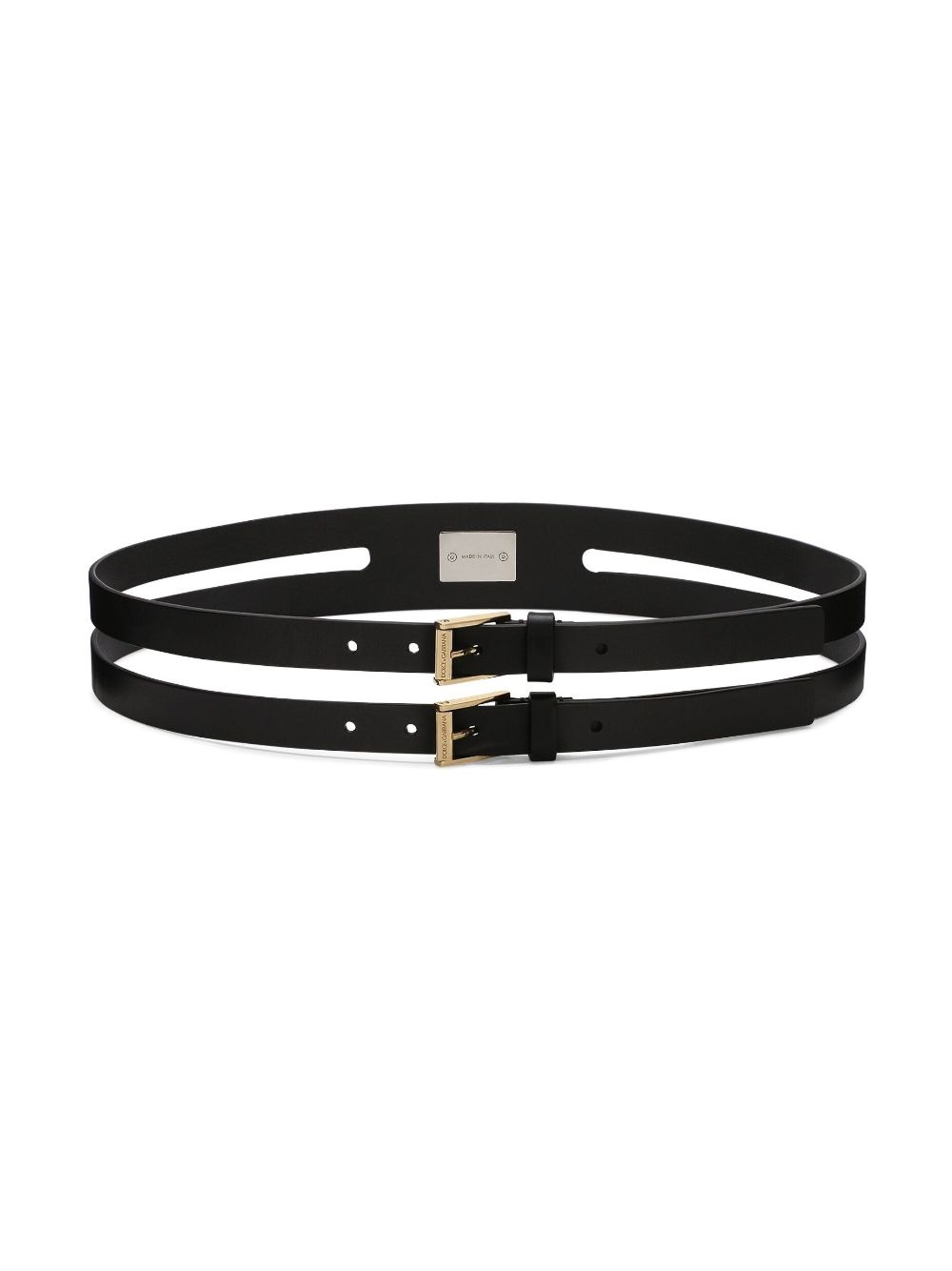logo-plaque double-strap belt - 2