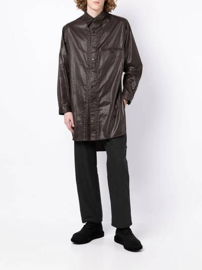 Yohji Yamamoto coated cotton button-up shirt outlook