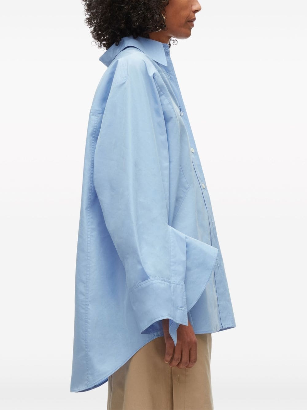 draped-cuff poplin shirt - 4