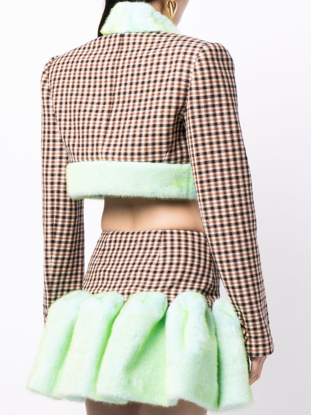 faux-fur trim cropped jacket - 4