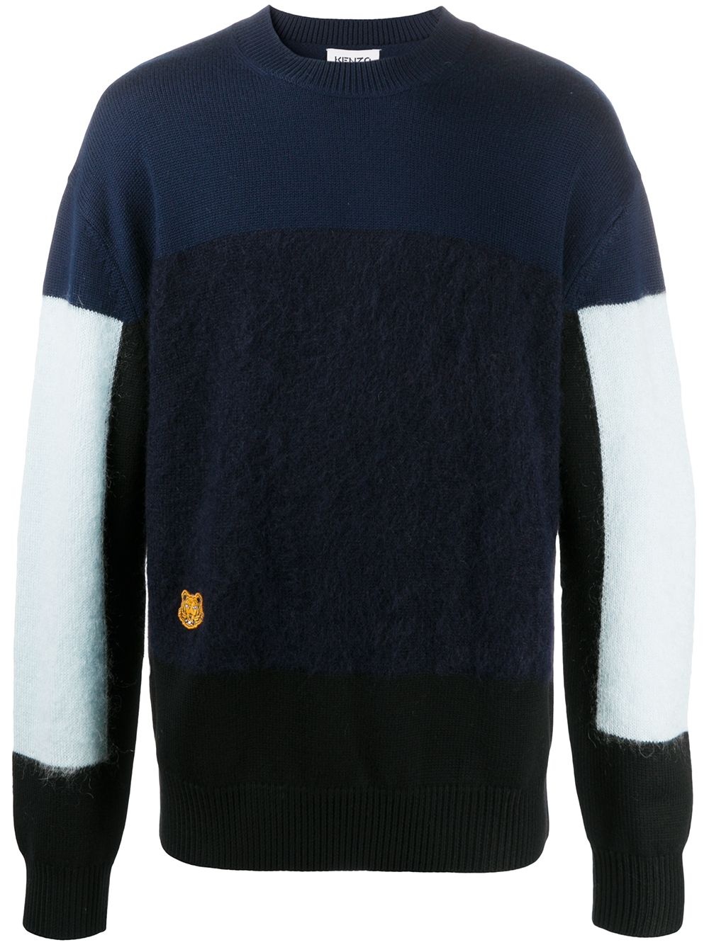 tiger patch colour-block jumper - 1