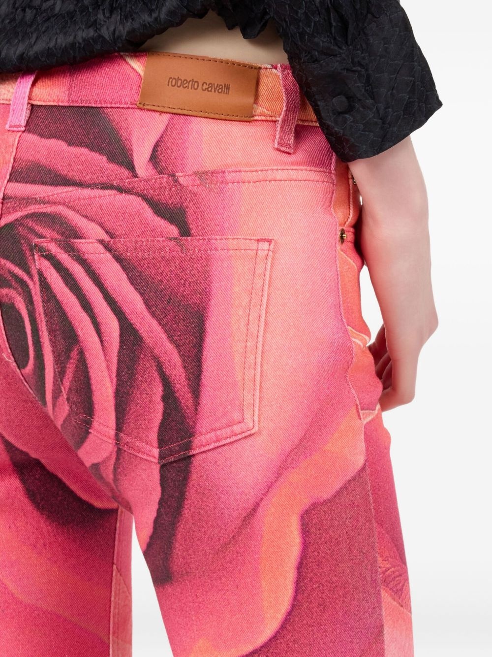 floral-print flared jeans - 6