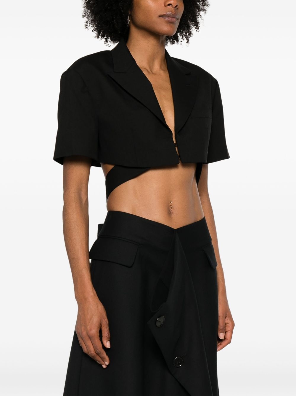 cropped blazer - 3