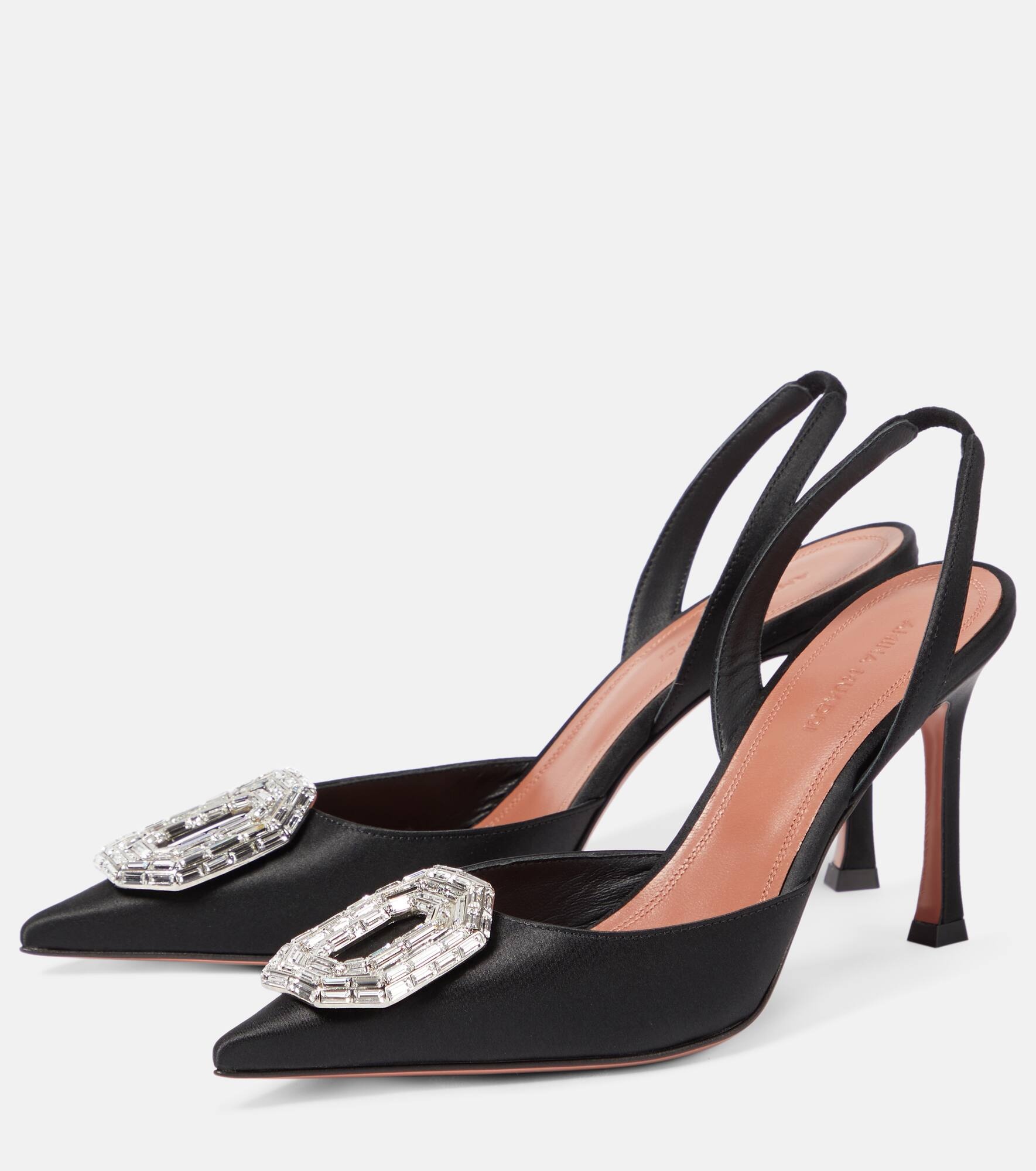 Camelia 90 satin slingback pumps - 5