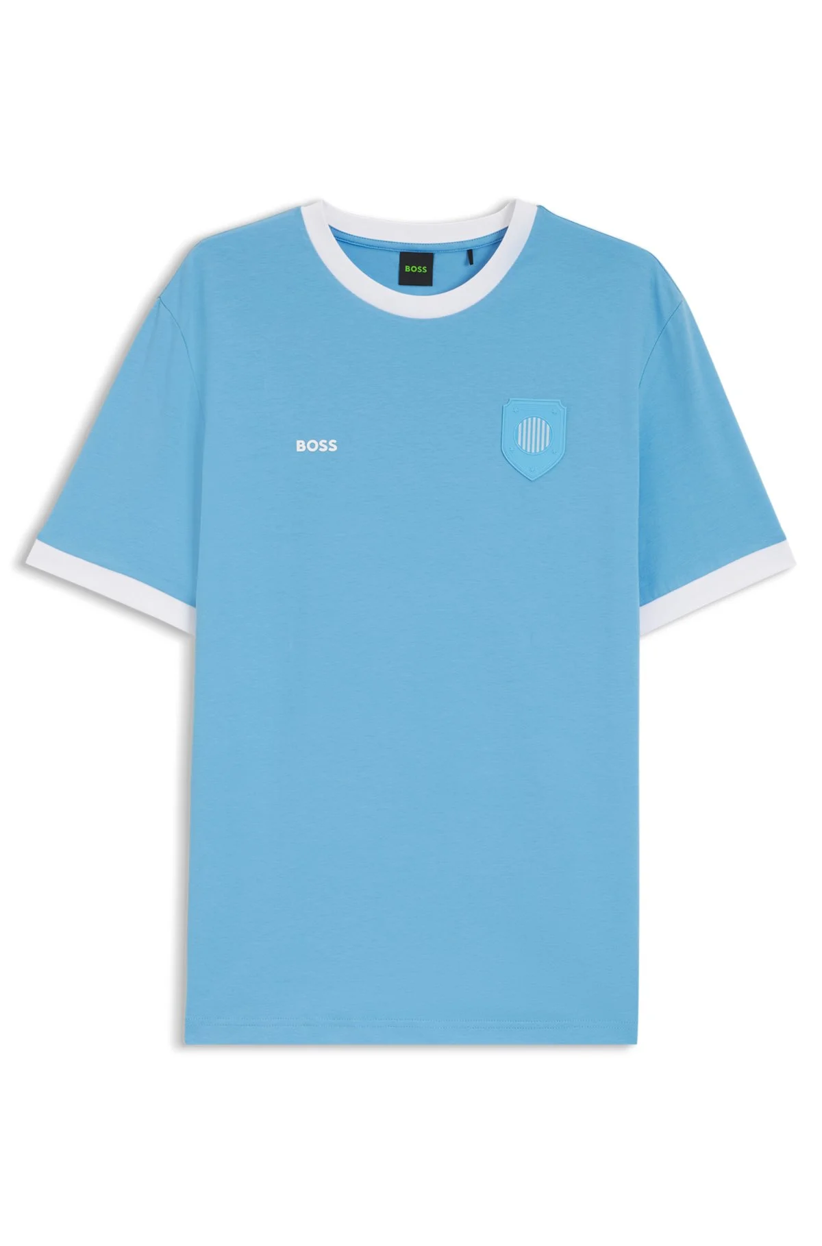 STRETCH-COTTON T-SHIRT WITH COUNTRY FLAG AND LOGO - 1