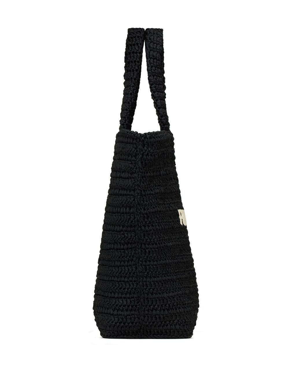 Rive Gauche embroidered raffia tote bag - 4