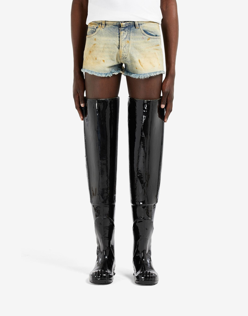 Raw edge denim shorts 5