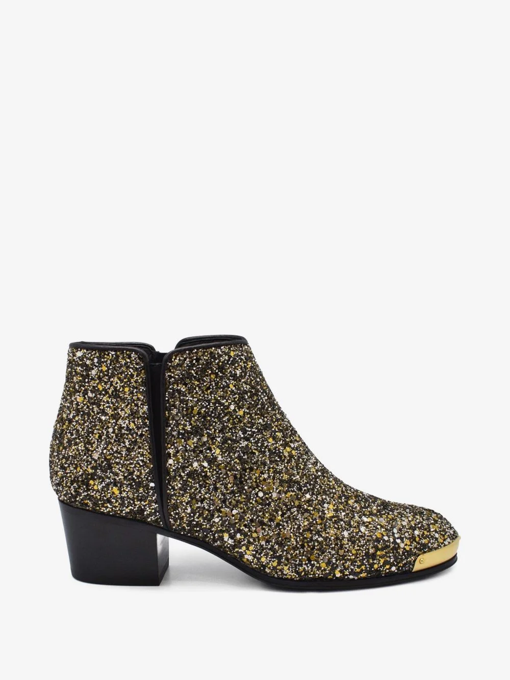 glitter leather boots - 1