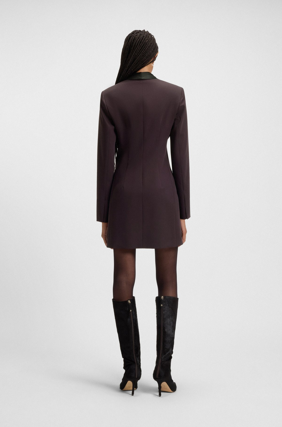 TUXEDO-STYLE DRESS IN WOOL - 4